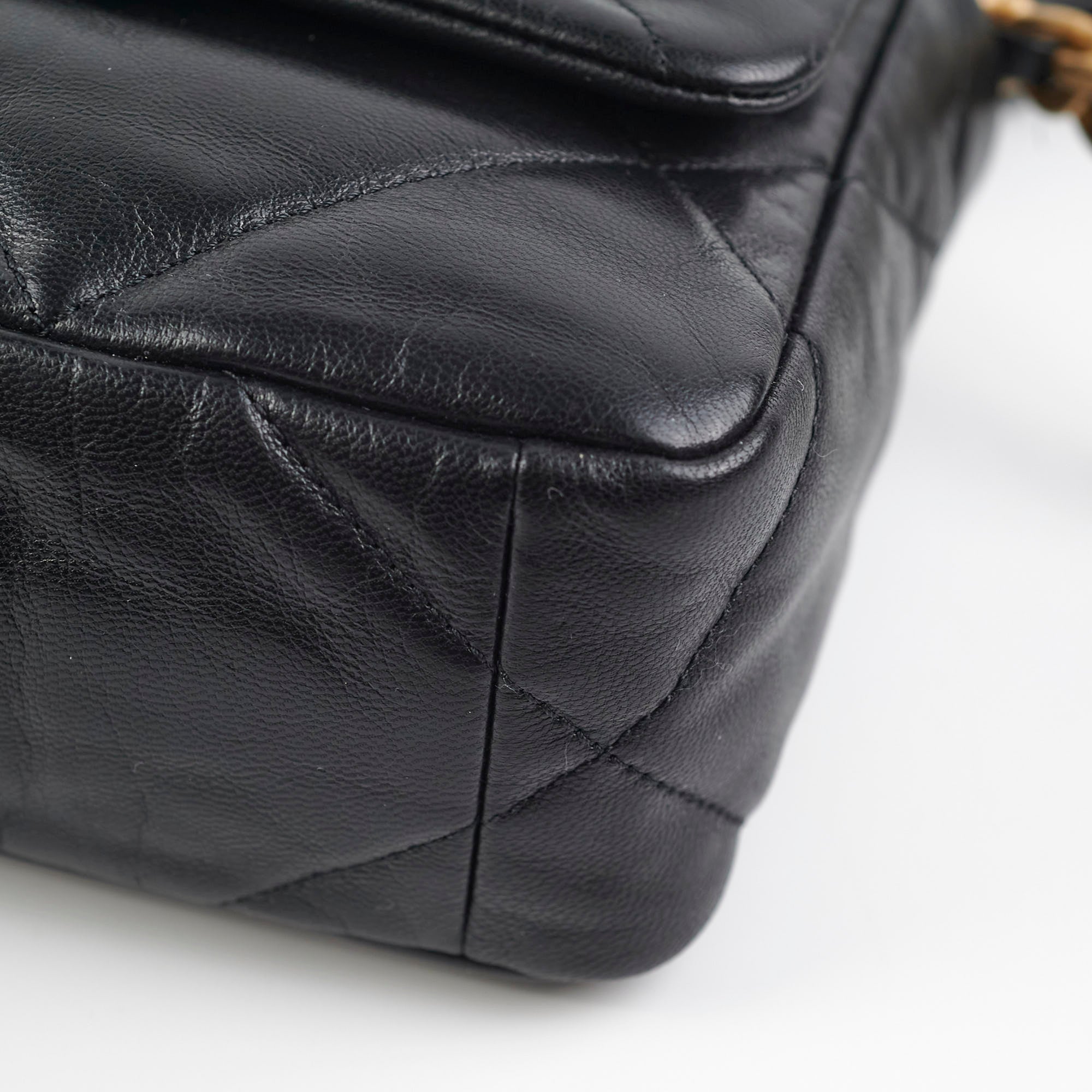Chanel 19 Small Black Leather Crossbody Bag - Classic Flap Shoulder Bag with Chain Strap | Perfect for Date Night, Parties & Everyday Luxury Fashion