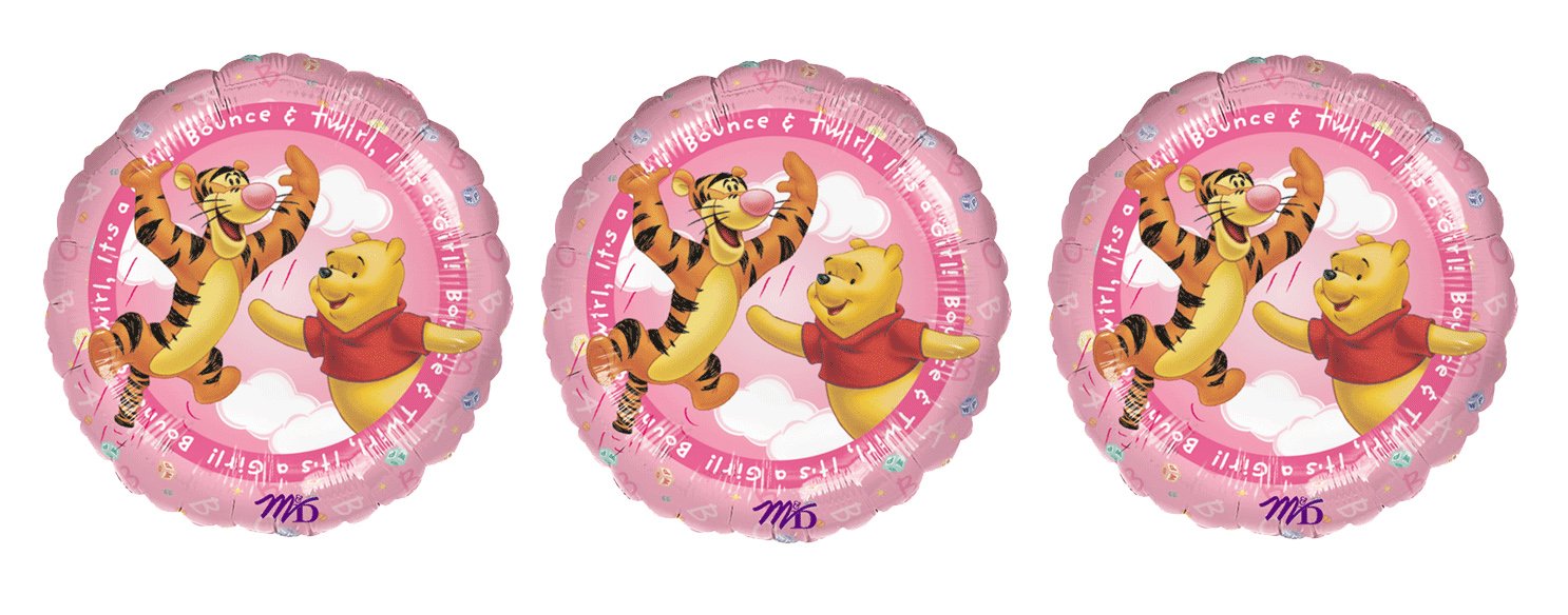 Winnie the Pooh It's A Girl Foil Balloons - Baby Shower Decorations, Gender Reveal Party Supplies, Birthday Celebration Decor