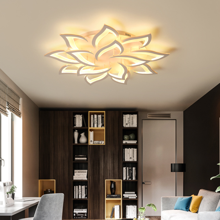 Modern LED Floral Ceiling Light - Energy-Efficient Flower Design Chandelier for Living Room, Bedroom & Dining Room Decor
