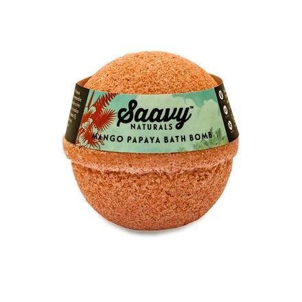 Organic Mango Papaya Bath Bomb for Relaxation & Self-Care - Perfect for Spa Nights, Gift Sets & Stress Relief