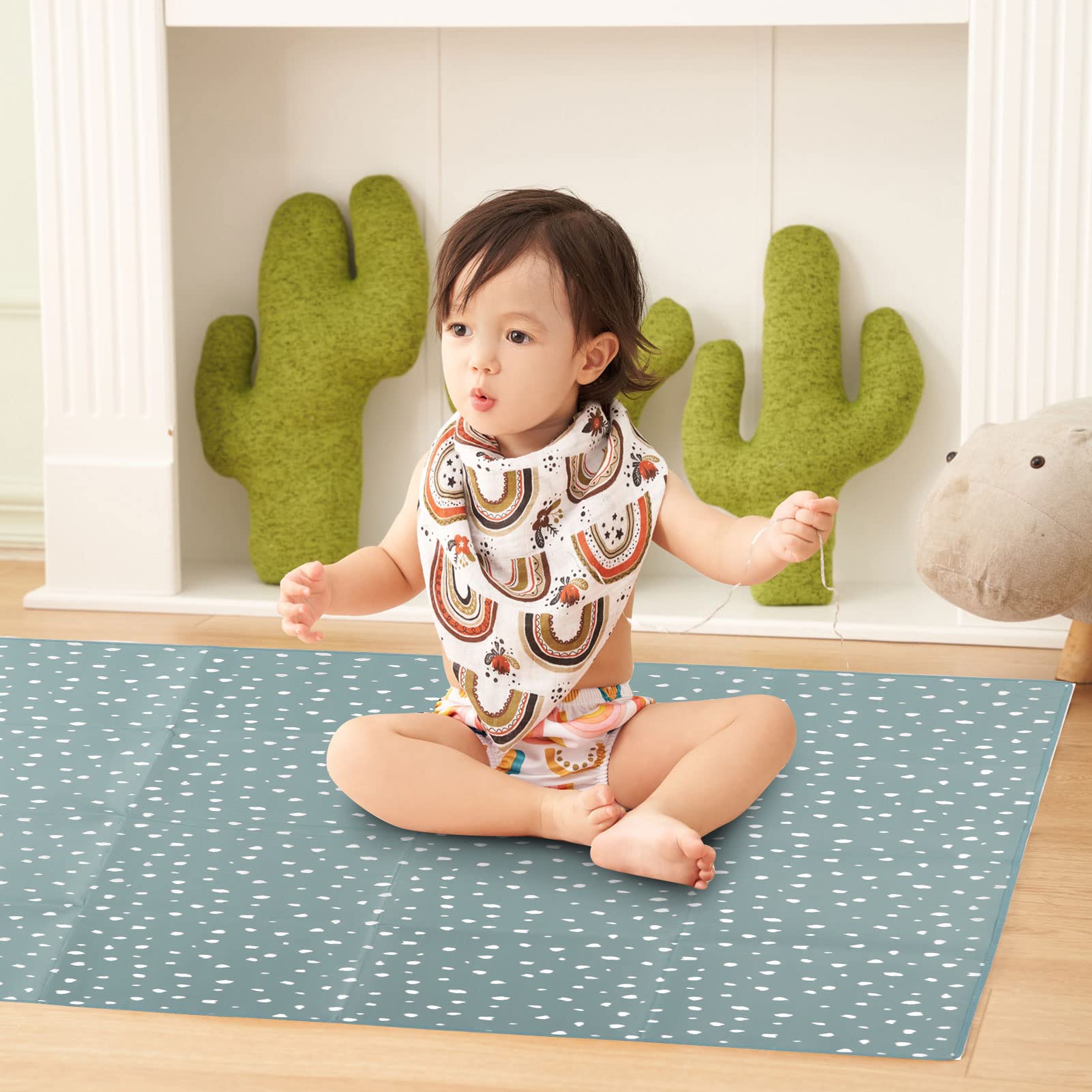 Large Non-Slip Baby High Chair Splat Mat - Washable Floor Mat for High Chair, Play Mat, Picnic & Art Crafts (SMT105-EF585) - Perfect for Mealtime, Toddler Play Areas & Messy Art Projects