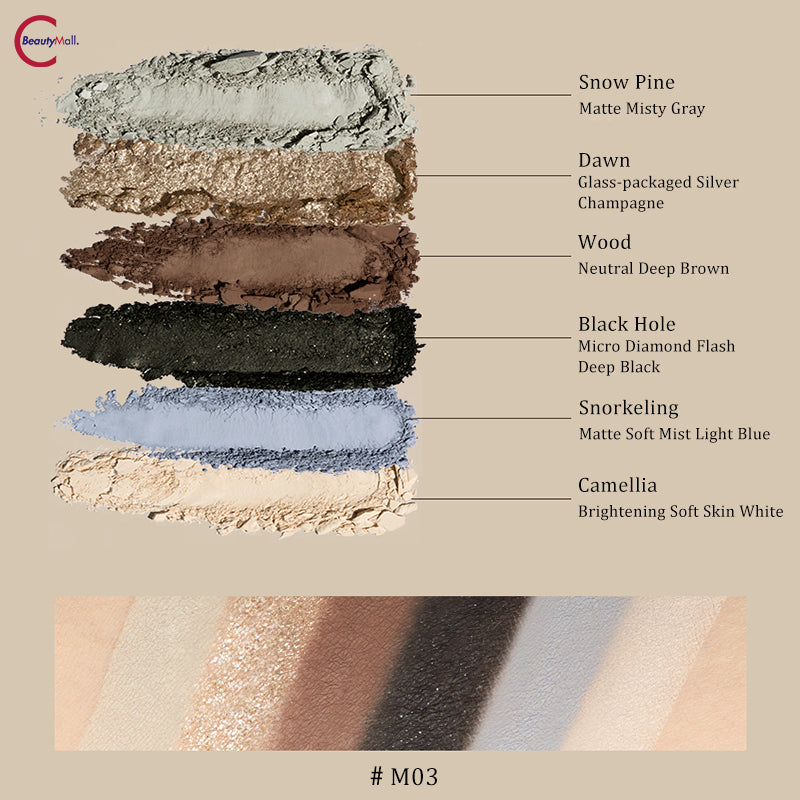 VENUS MARBLE 5+1 Comprehensive Eyeshadow Palette - Professional Makeup Kit with 6 Highly Pigmented Shades for Day & Night Looks - Perfect for Parties, Weddings & Everyday Wear