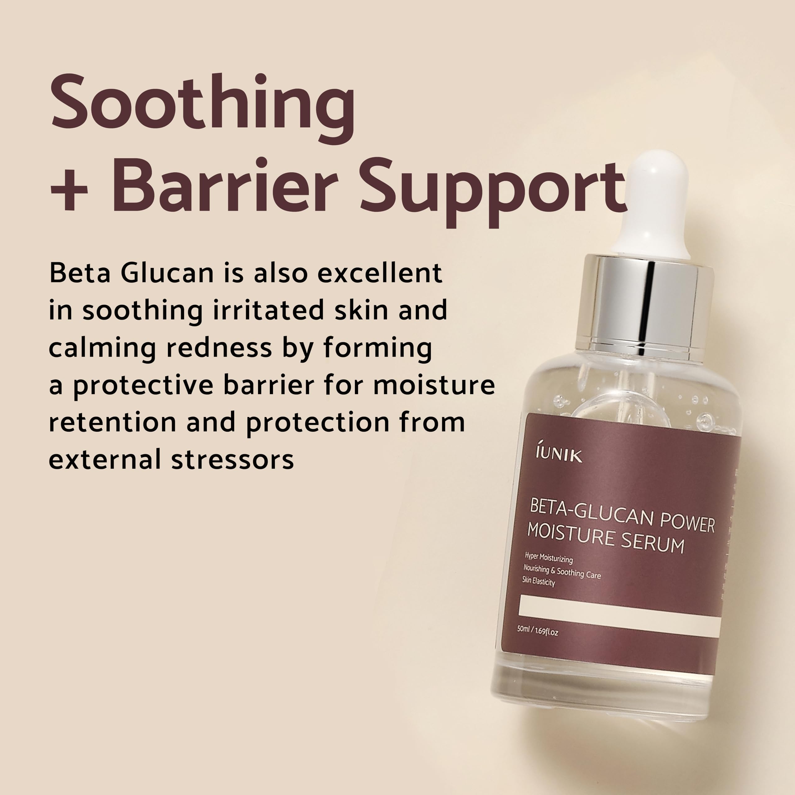 iUNIK 400,000ppm Beta Glucan Deep Moisture Serum & Tea Tree Relief Facial Serum - Korean Skincare for Intense Hydration, Acne Treatment & Soothing - with Mushroom Extracts for Nourishing Face Ampoule Essence - Perfect for Dry Skin & Sensitive Skin Care Routine