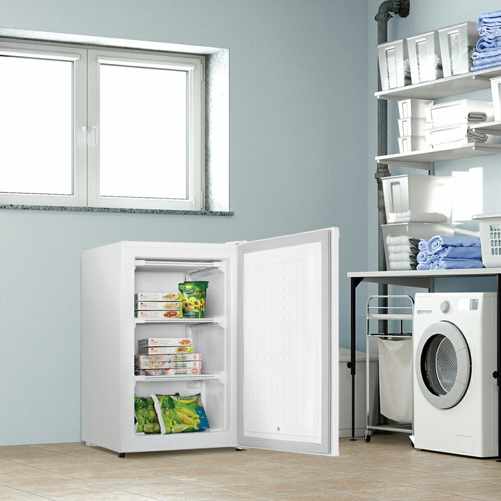 Danby DUFM032A3WDB 3.2 cu ft Compact Upright Freezer White - Perfect for Home, Garage, or Basement Storage