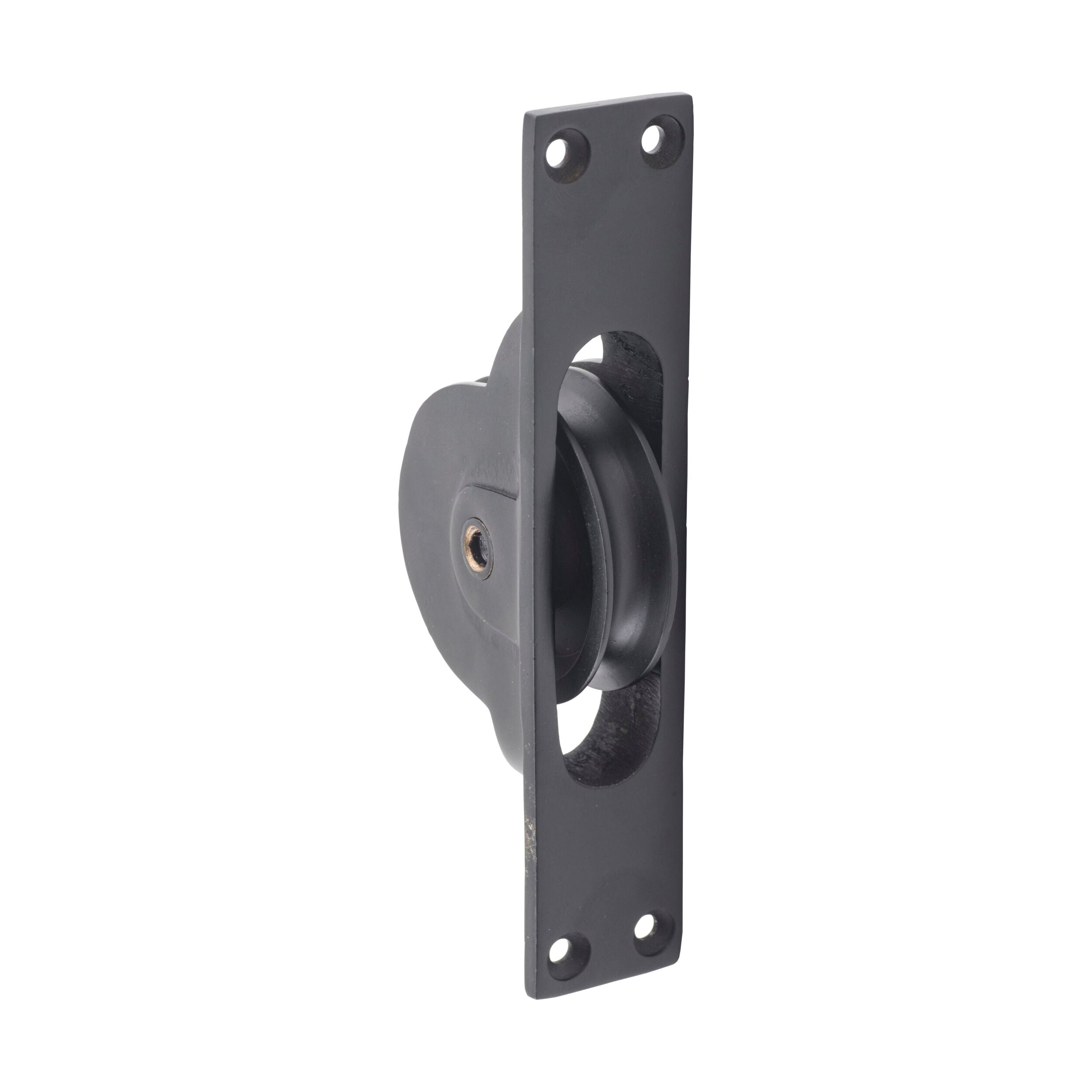 1684 Sash Window Pulley - Matte Black Finish - 125mm x 25mm (H x W) - Vintage Style Hardware for Double Hung Windows - Home Restoration & DIY Projects