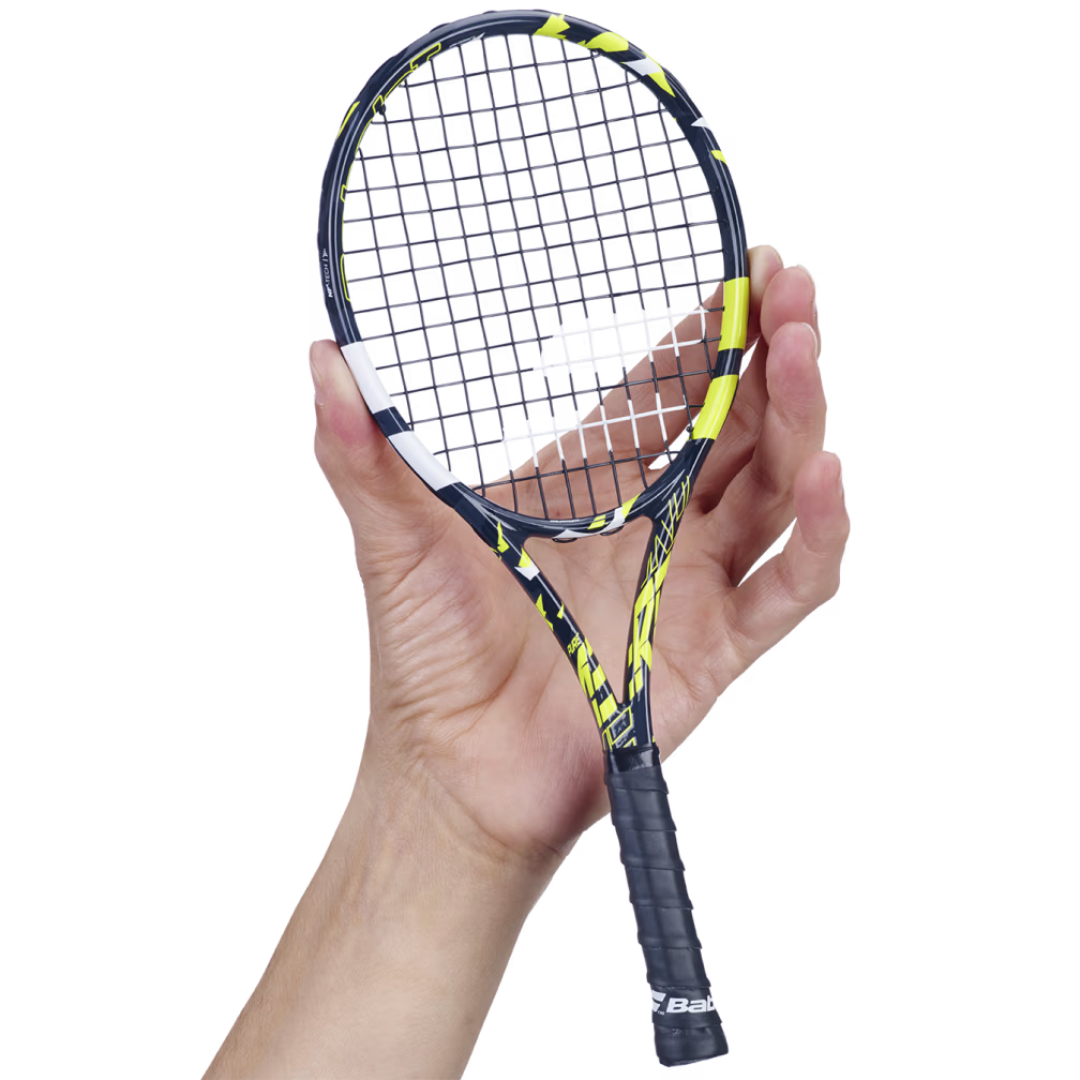 Babolat Pure Aero Mini Tennis Racket for Kids - Lightweight Junior Racquet [Grey/Yellow/Black] | Perfect for Beginners & Backyard Tennis Practice