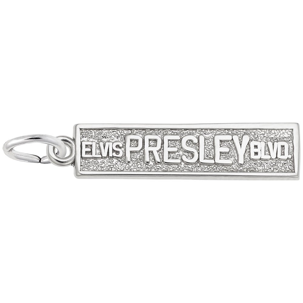 Elvis Presley BLVD Charm - Vintage Style Pendant for Bracelets & Necklaces - Perfect for Music Lovers, Gift Giving & Jewelry Making