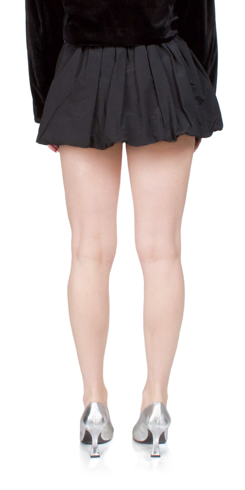 Antonia Black Bubble Skirt for Women - Elegant & Flowy Midi Skirt for Casual Outings, Parties & Office Wear