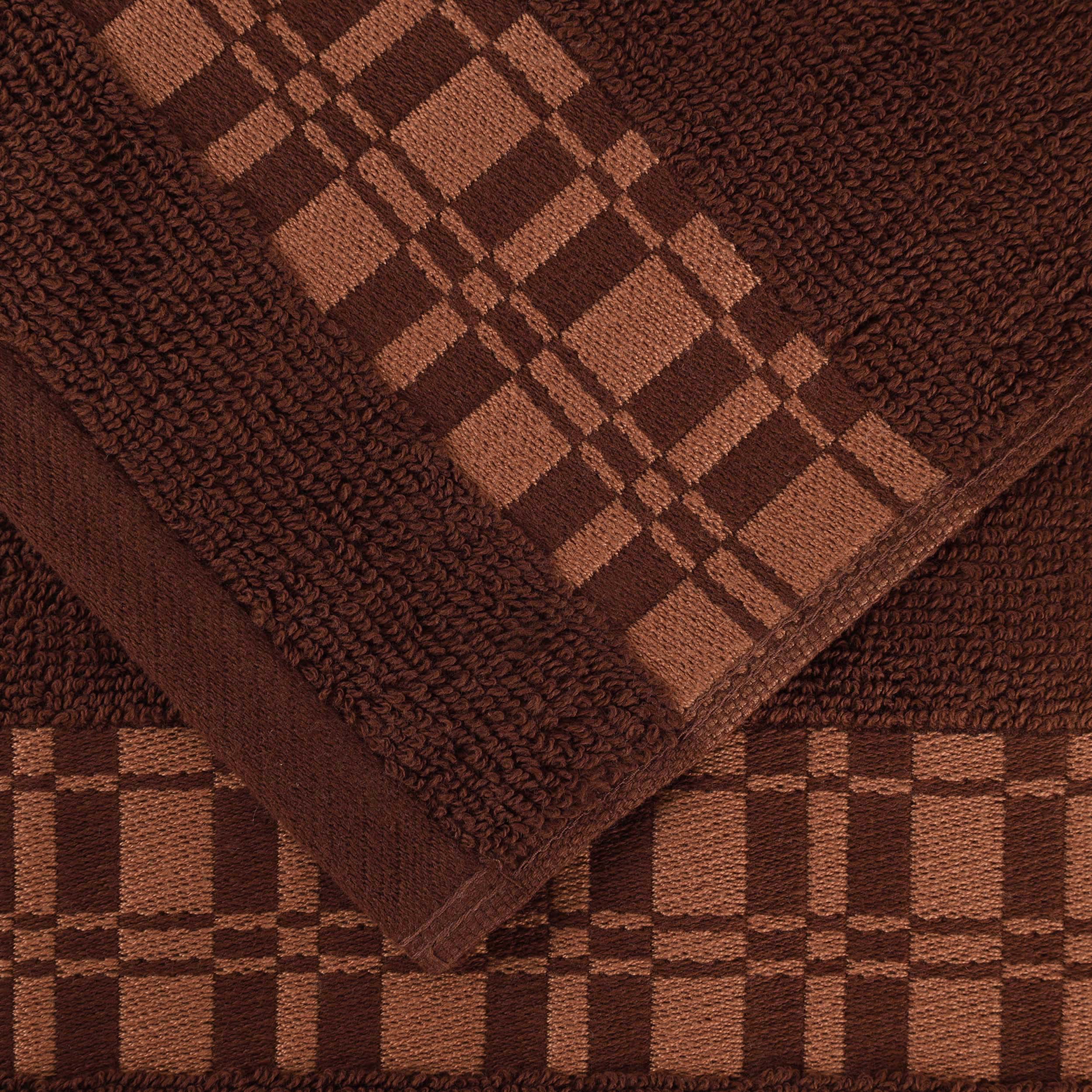 Larissa Cotton Geometric Border 6-Piece Assorted Bath Towel Set | Soft & Absorbent | Perfect for Bathroom, Spa & Guest Use