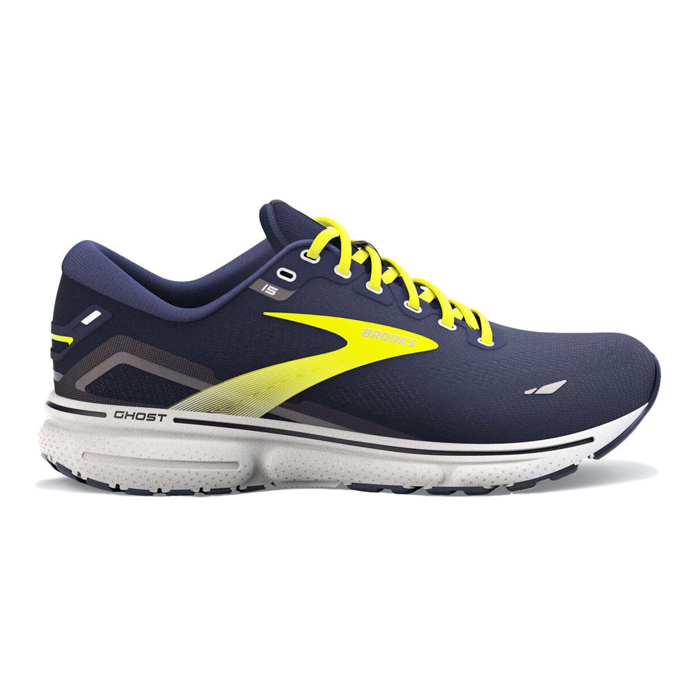 Brooks Ghost 15 Running Shoes for Men - Peacoat/Nightlife/Grey - Size 14 D Medium - Lightweight Cushioned Road Running Sneakers for Marathon Training & Daily Jogging