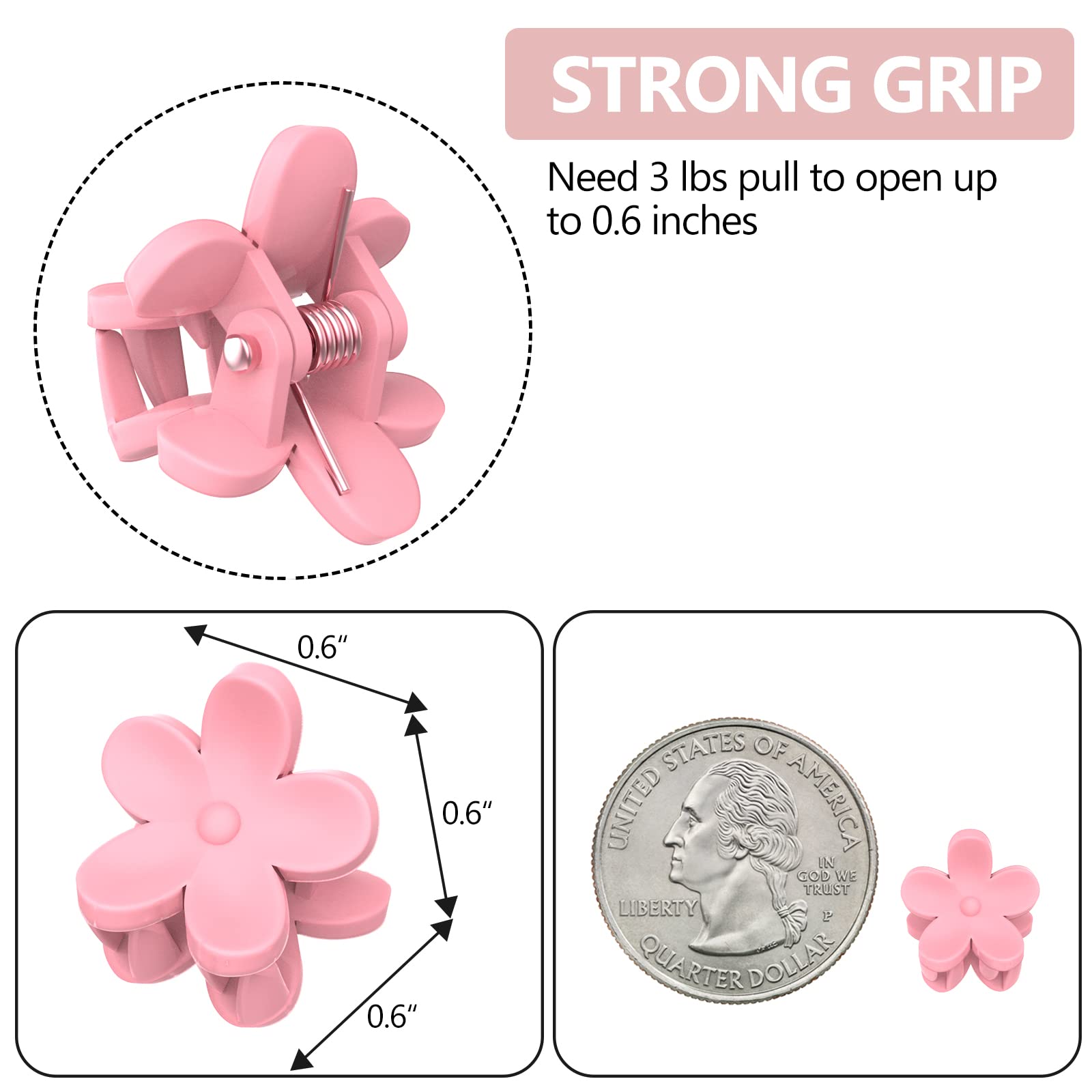 100pcs Mini Hair Clips Set - Colorful Tiny Flower Hairpins for Baby Toddler Girls & Women | Strong Grip for Fine Hair & Bangs | Perfect for School, Parties & Daily Styling