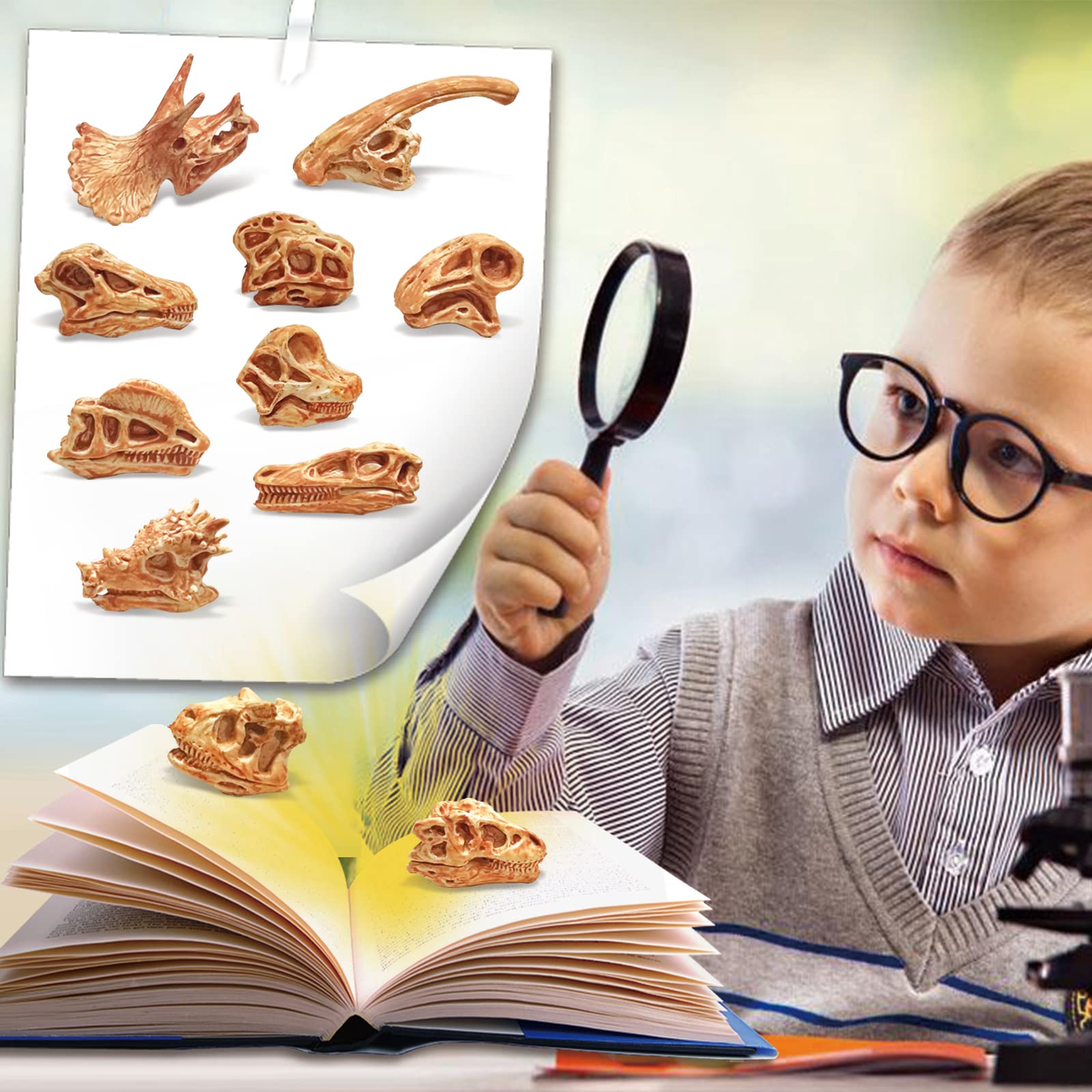LC JoyCre Mini Dinosaur Bones for Kids - Realistic Fake Dinosaur Bones Dig Kit, Educational Sandbox Toys for Children - Perfect for Birthday Gifts, STEM Learning & Outdoor Play Activities