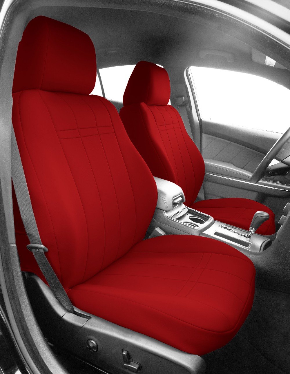 **CalTrend Neoprene Seat Covers for 2017-2022 Mazda CX-5 - Front Sport Bucket Seats with Red Insert & Trim | Waterproof & Durable Car Seat Protection for Daily Commute & Road Trips**