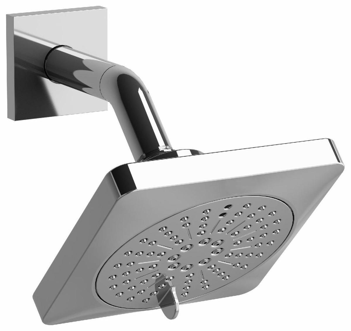 5-Function Square Showerhead with Adjustable Arm - Chrome Finish 343C by RIOBEL | Modern Bathroom Upgrade for Spa-Like Shower Experience