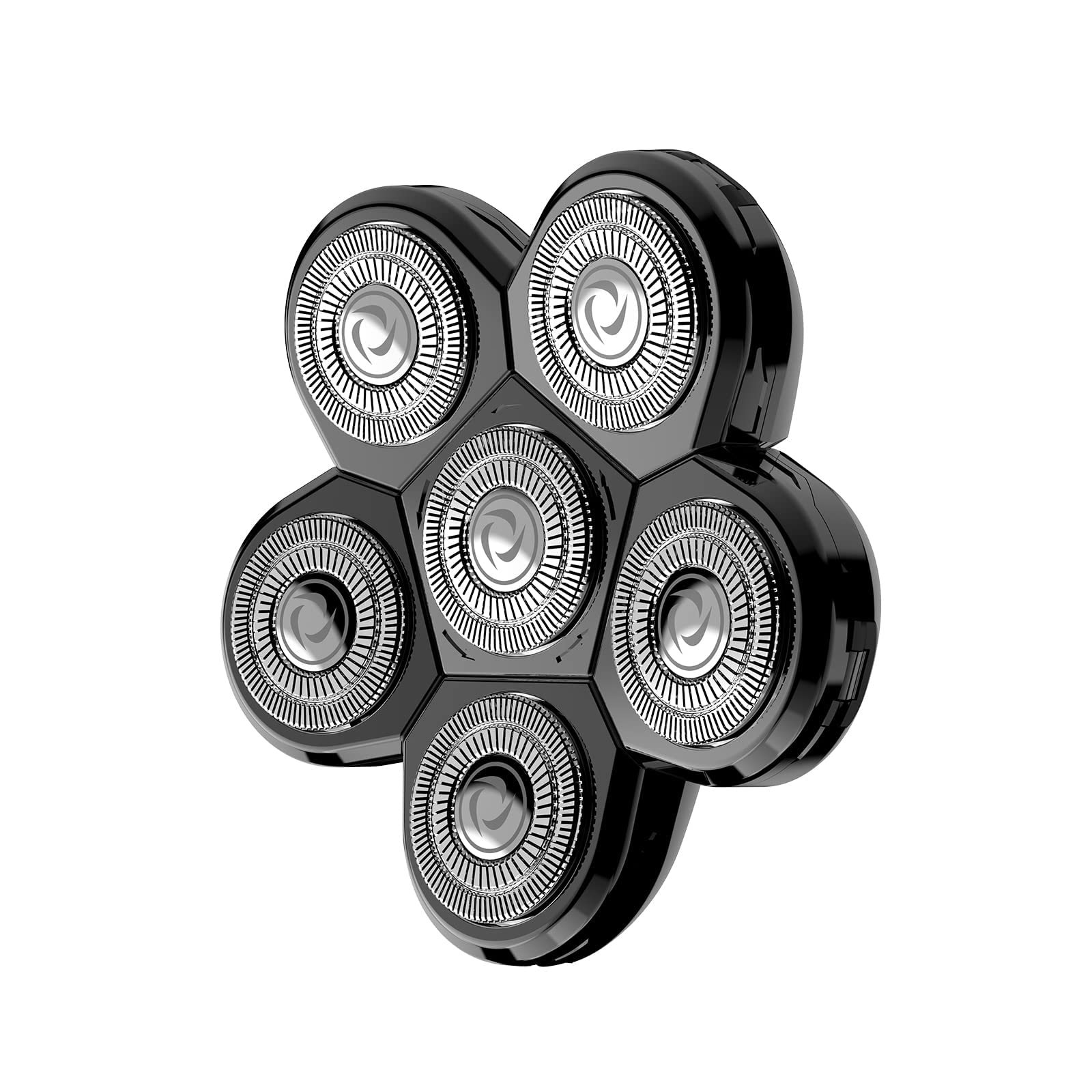 6 Heads Electric Shaver Replacement Blades - Universal Beard Trimmer Cutter with Floating Washable Design for Easy Installation (Black) - Perfect for Men's Grooming, Travel & Daily Shaving Needs