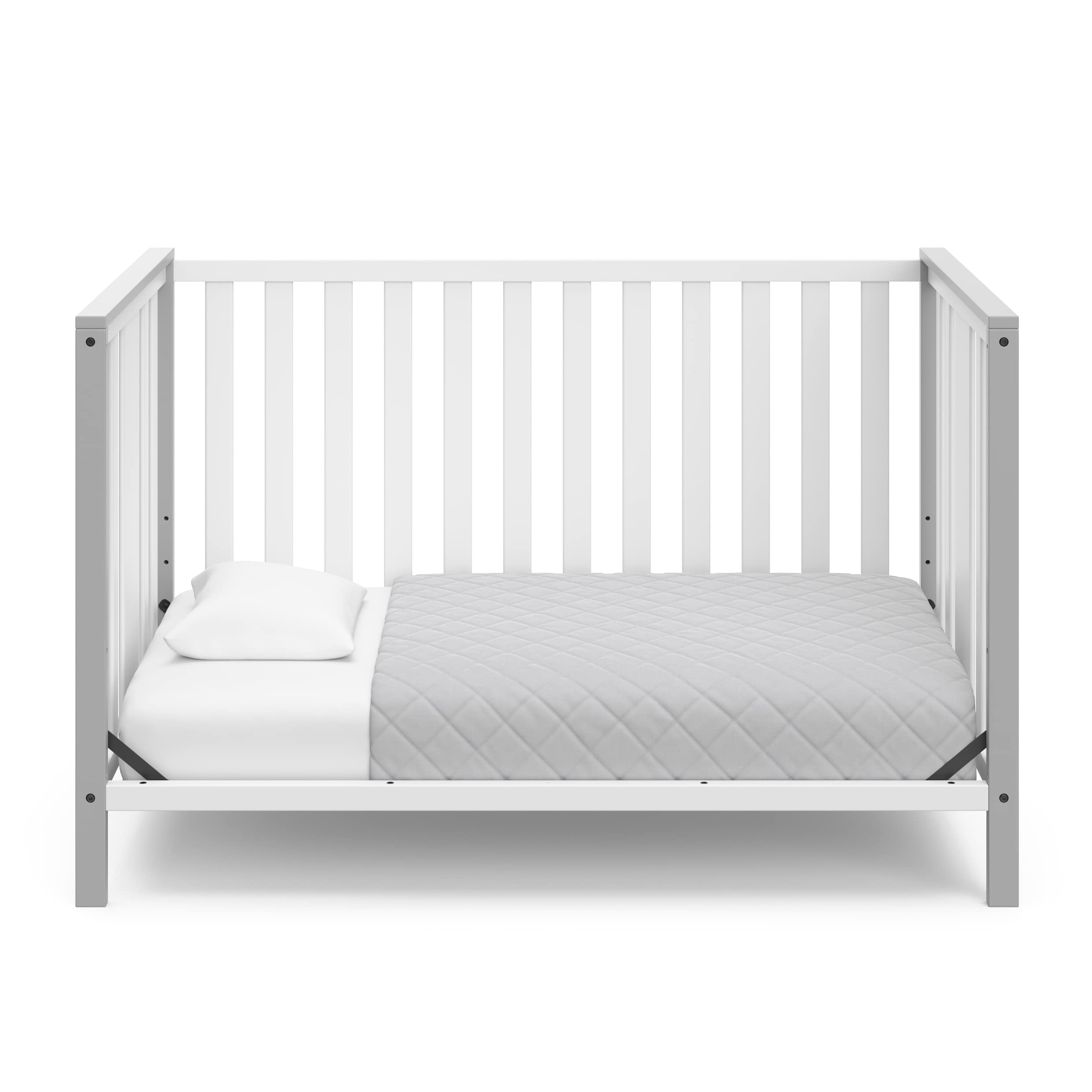 Storkcraft Modern Pacific 5-in-1 Convertible Crib (Black) – GREENGUARD Gold Certified Baby Crib to Toddler Bed & Full Size Bed Conversion, Adjustable Mattress Support – Nursery & Kids Bedroom Furniture for Newborns to Teens