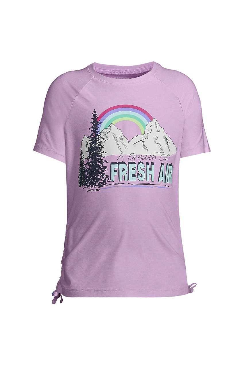 Lands' End Girls' Short Sleeve Performance T-Shirt - Moisture Wicking Activewear for Play, Sports & Everyday Comfort