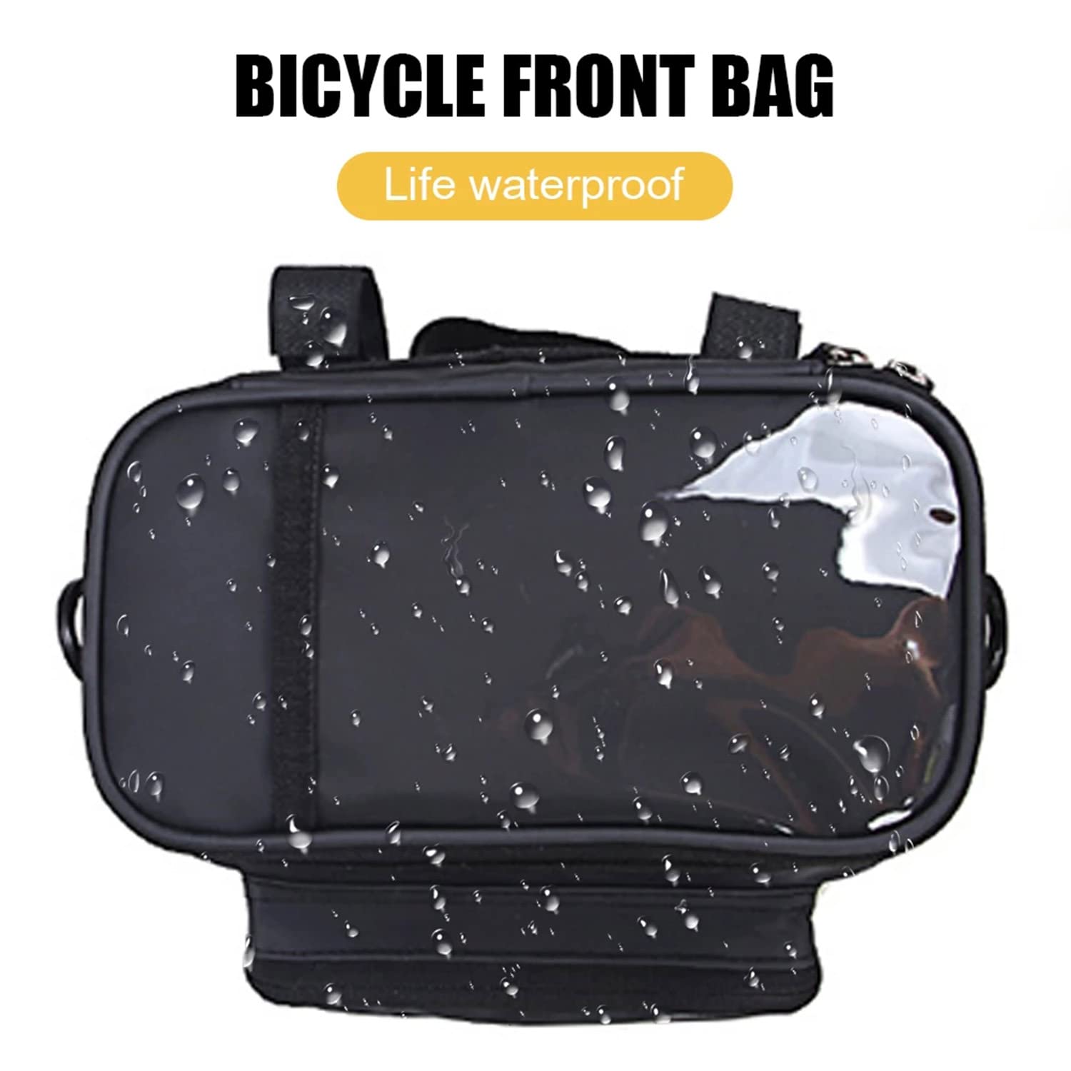 Waterproof Bike Handlebar Bag with Touchscreen Phone Holder - High Capacity Front Bicycle Basket for Cycling, Commuting, Hiking & Outdoor Adventures - Universal Fit Black Cycling Accessory for Phone, Keys & Essentials