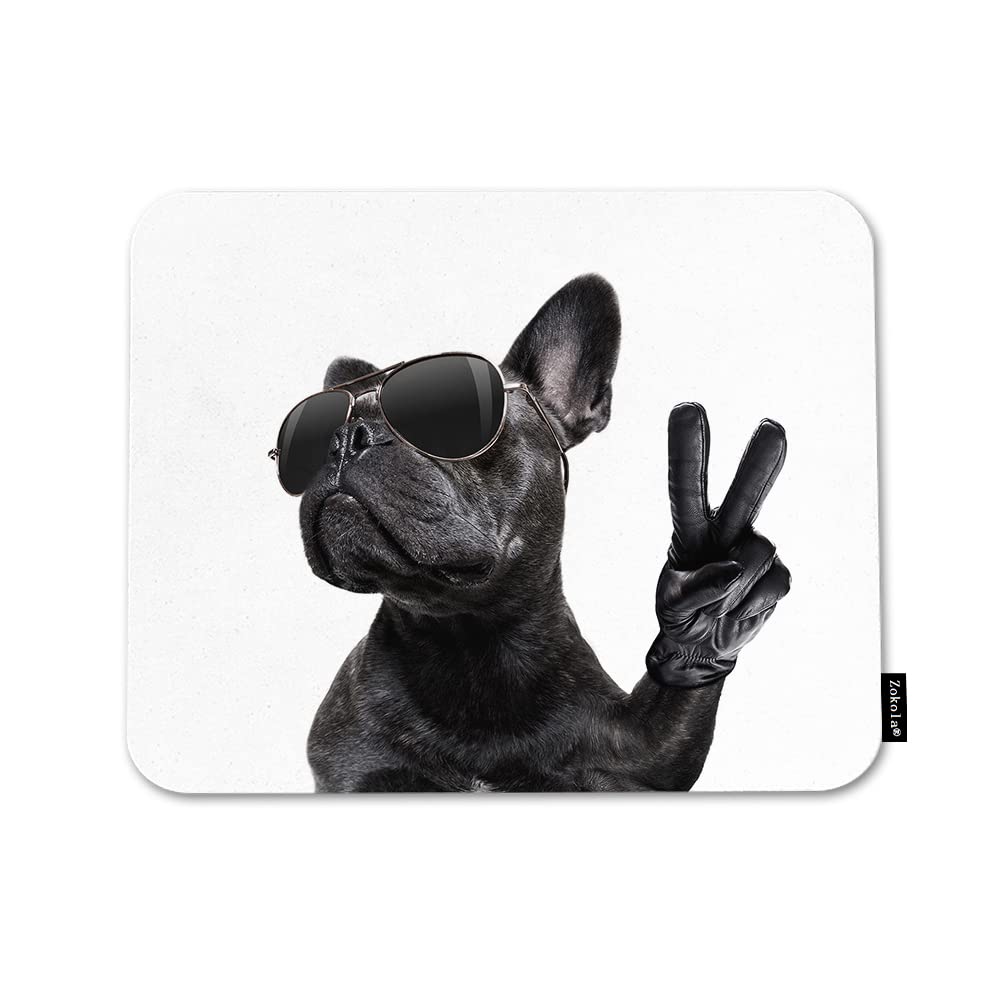 French Bulldog Square Mouse Pad - 9.5x7.9 Inch Non-Slip Desk Mat for Office & Gaming | Cute Puppy Design Computer Accessory | Perfect for Workstations, Home Office & PC Gaming Setups