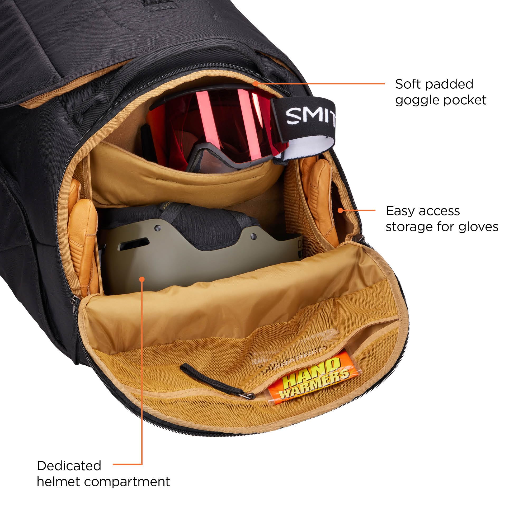Thule Waterproof Duffel Bag for Ski & Snowboard Gear - Large Travel Storage Bag for Winter Sports Equipment, Black - Perfect for Ski Trips & Snowboarding Adventures