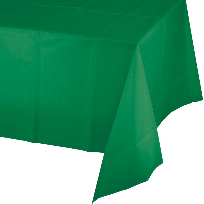 12-Pack Emerald Green Plastic Tablecloths 54