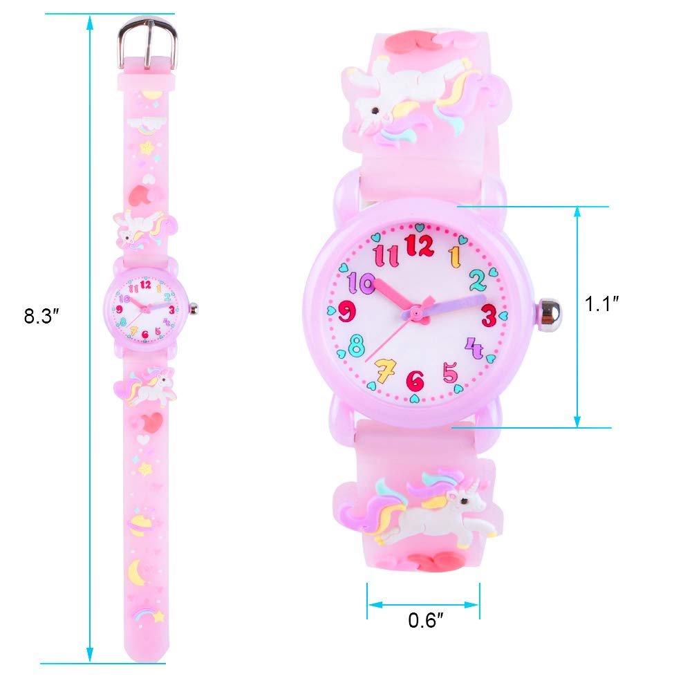 Venhoo Kids Watches - 3D Cute Cartoon Waterproof Silicone Wrist Watch for Boys & Girls Ages 3-10 | Time Teacher Learning Tool | Perfect Gift for Birthday, Christmas & Back to School | Universe Design