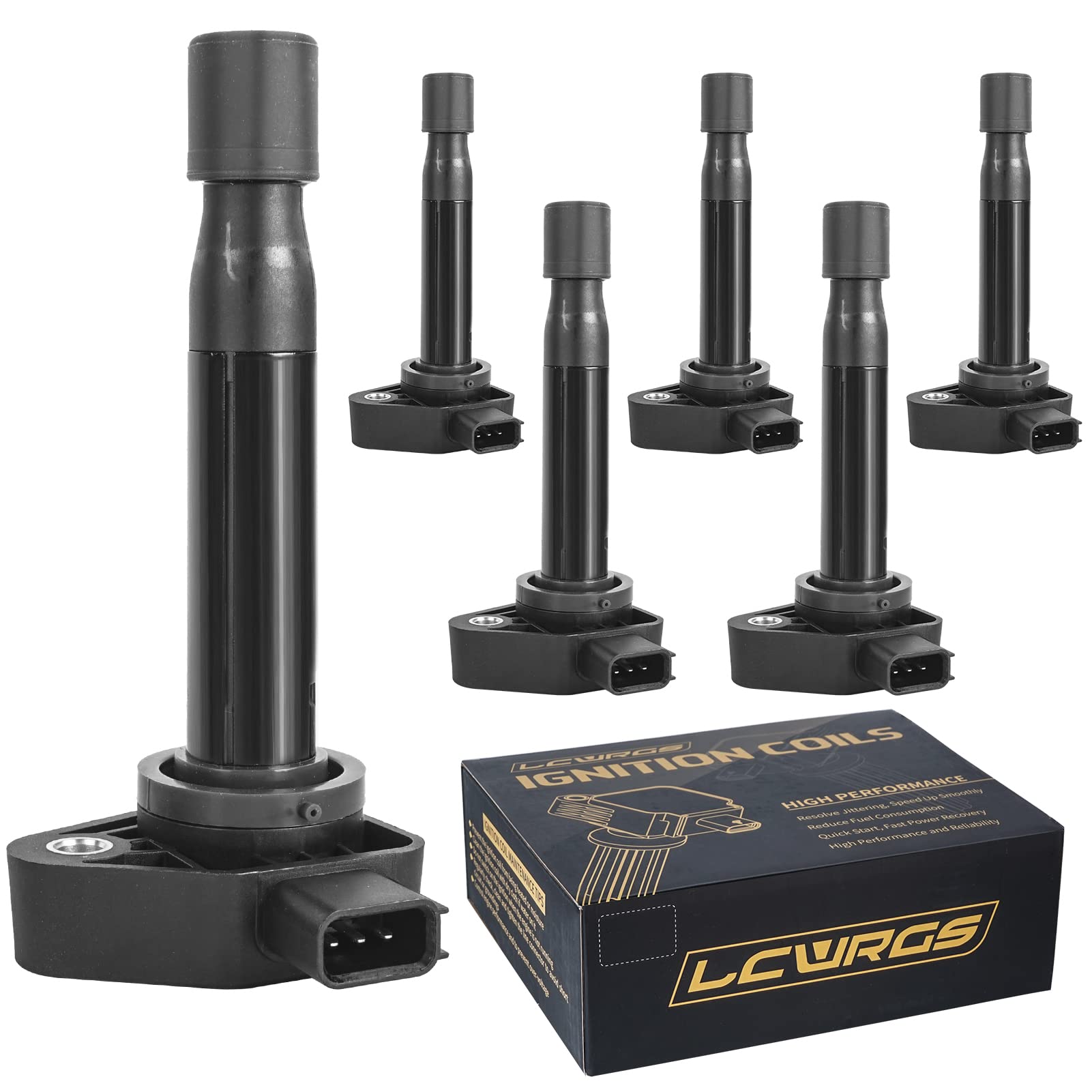 6 Pack Ignition Coil Set Compatible with Honda Odyssey Accord EX LX & Acura TL RL CL 3.0L 3.2L 3.5L V6 2000-2008 - Replaces UF242 90919-02247 - Perfect for Engine Performance & Smooth Driving