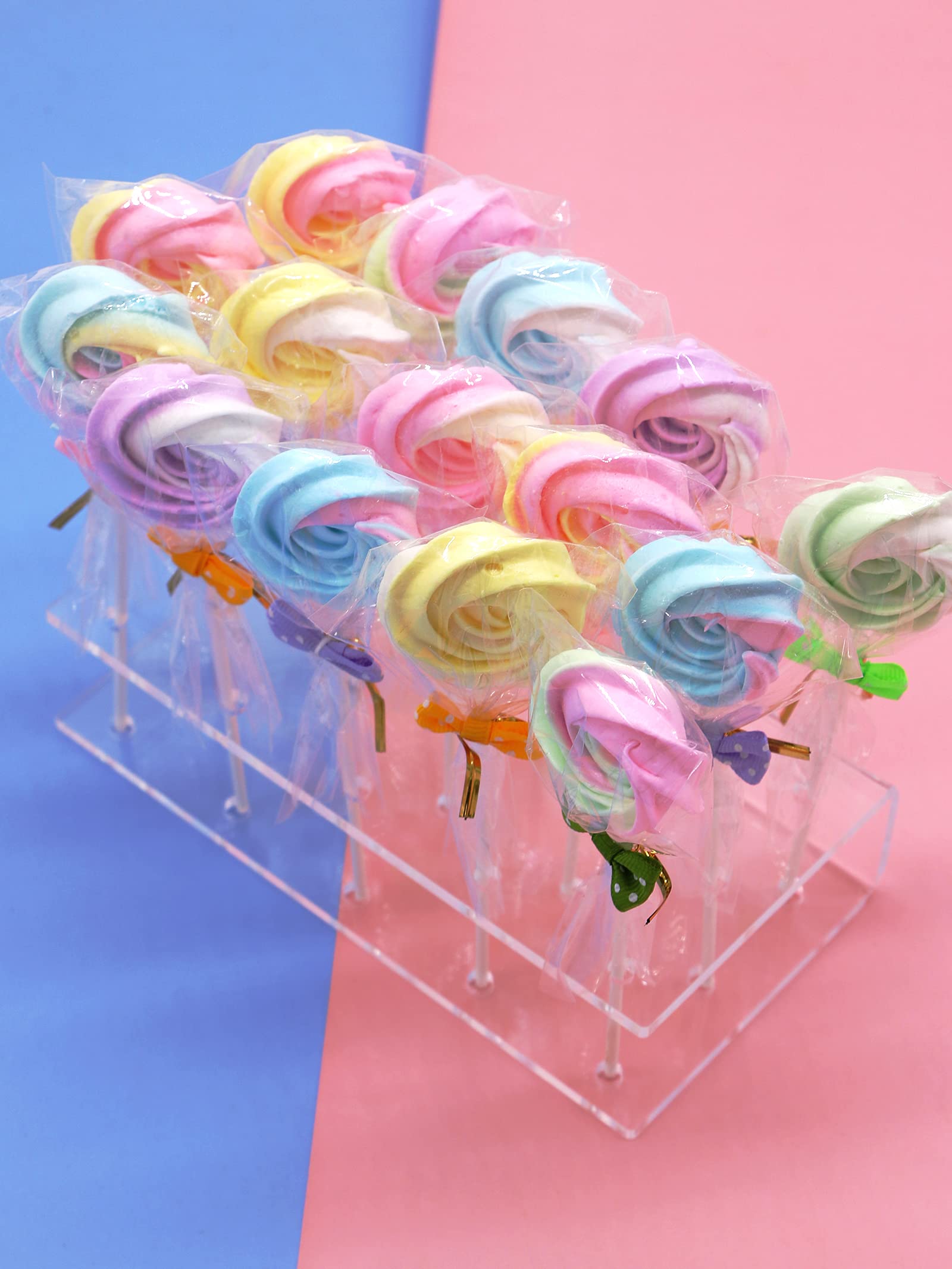 15 Holes Clear Acrylic Lollipop Stand - Cake Pop Display Holder for Wedding, Birthday Party, Baby Shower - Perfect for Dessert Table Decorations and Candy Buffet Displays
