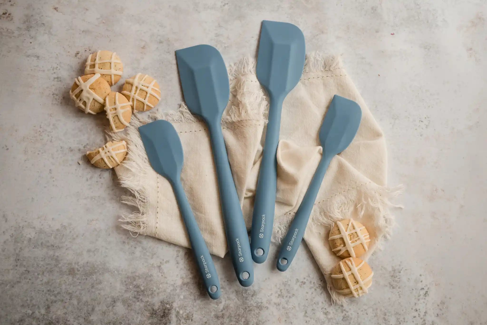 Premium Silicone Spatula Set of 4 - Heat Resistant 600°F, Non-Stick Kitchen Utensils (8