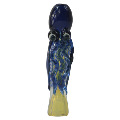 Octopus Chillum Glass Pipe - Handmade Smoking Pipe for Herbs & Tobacco | Portable & Durable for Travel, Camping, and Outdoor Use