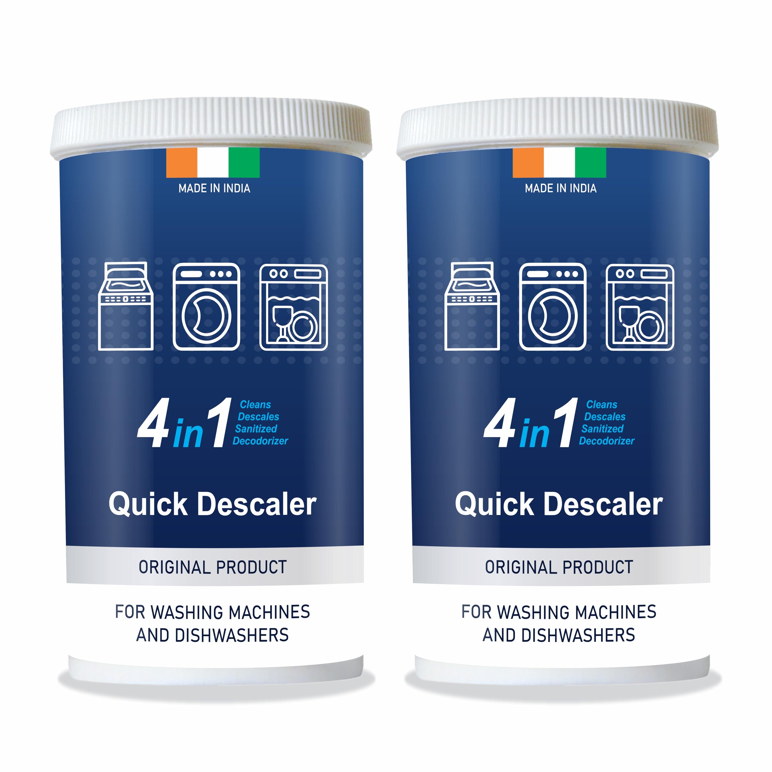 Washing Machine Descaler & Cleaner Powder - Front Load & Top Load Compatible, 250g | Removes Limescale & Odors for Fresh Laundry | Ideal for HE, LG, Samsung, Whirlpool Machines