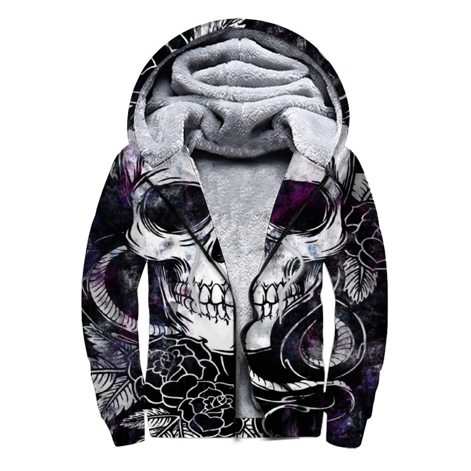 Men's & Women's Winter Fleece Hooded Sweatshirt - Full Zip Warm Pullover Jacket for Cold Weather (Sizes S-3XL) | Perfect for Outdoor Activities, Casual Wear & Layering in Winter