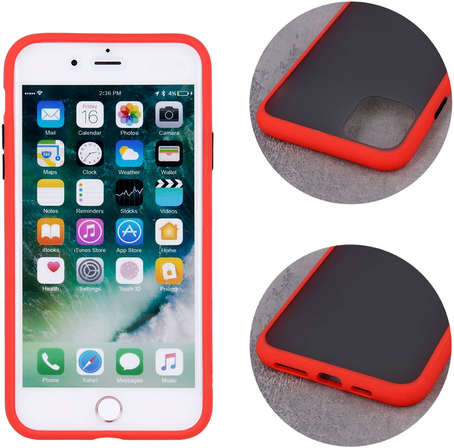 Apple iPhone SE 2 (2020) Shockproof Hard Case with Colored Buttons - Durable Protective Cover for iPhone SE 2nd Generation (Red) | Perfect for Everyday Use, Travel & Outdoor Activities