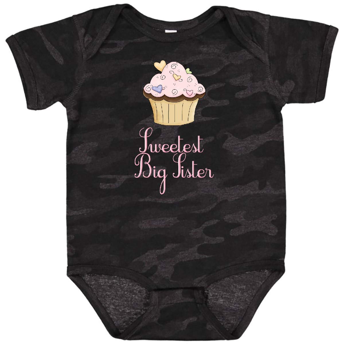 Inktastic Sweetest Big Sister Baby Bodysuit - Soft Cotton Onesie for Newborn & Infant - Perfect Sibling Gift for Baby Showers & Family Photos