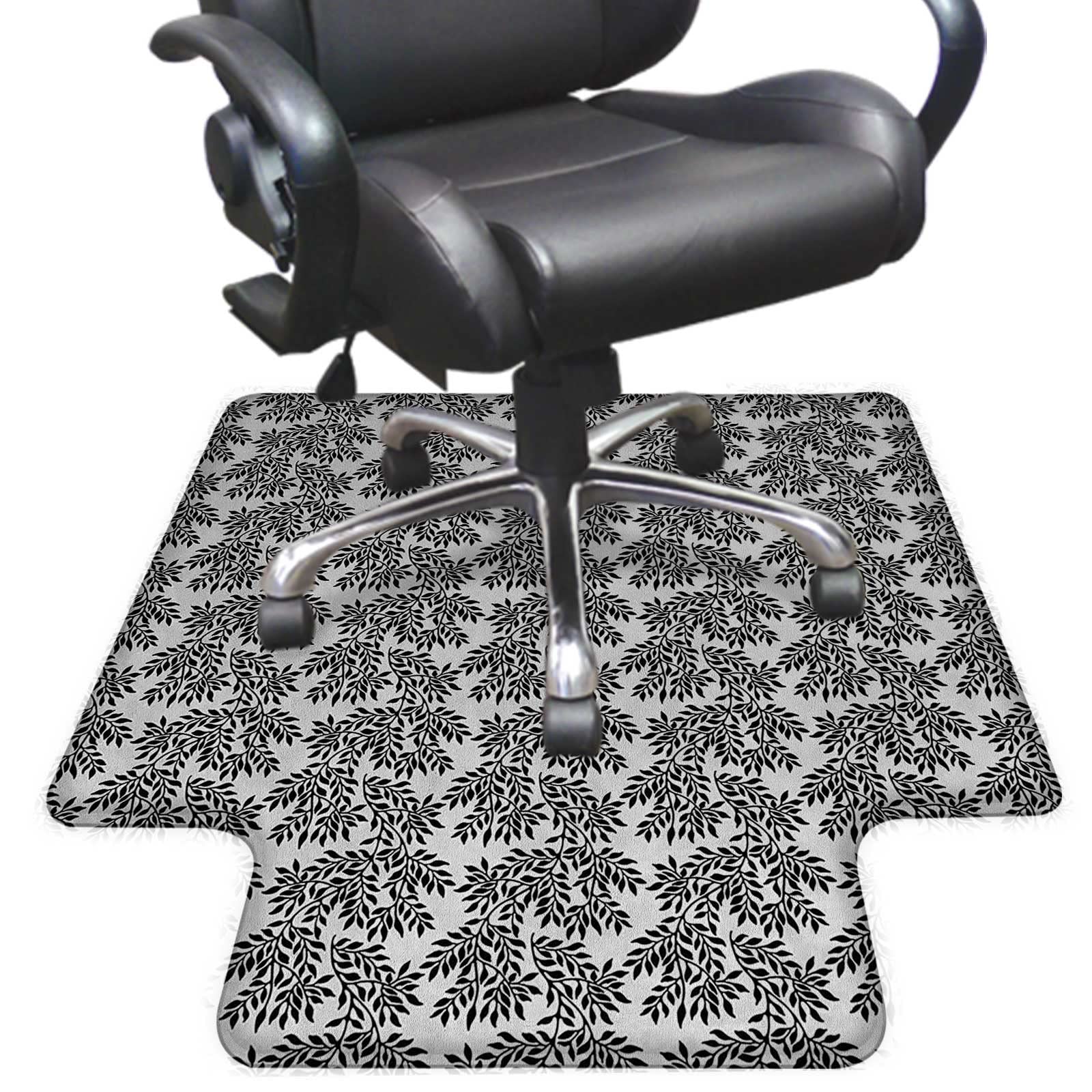 Premium Black & White Office Chair Mat for Carpets - 48