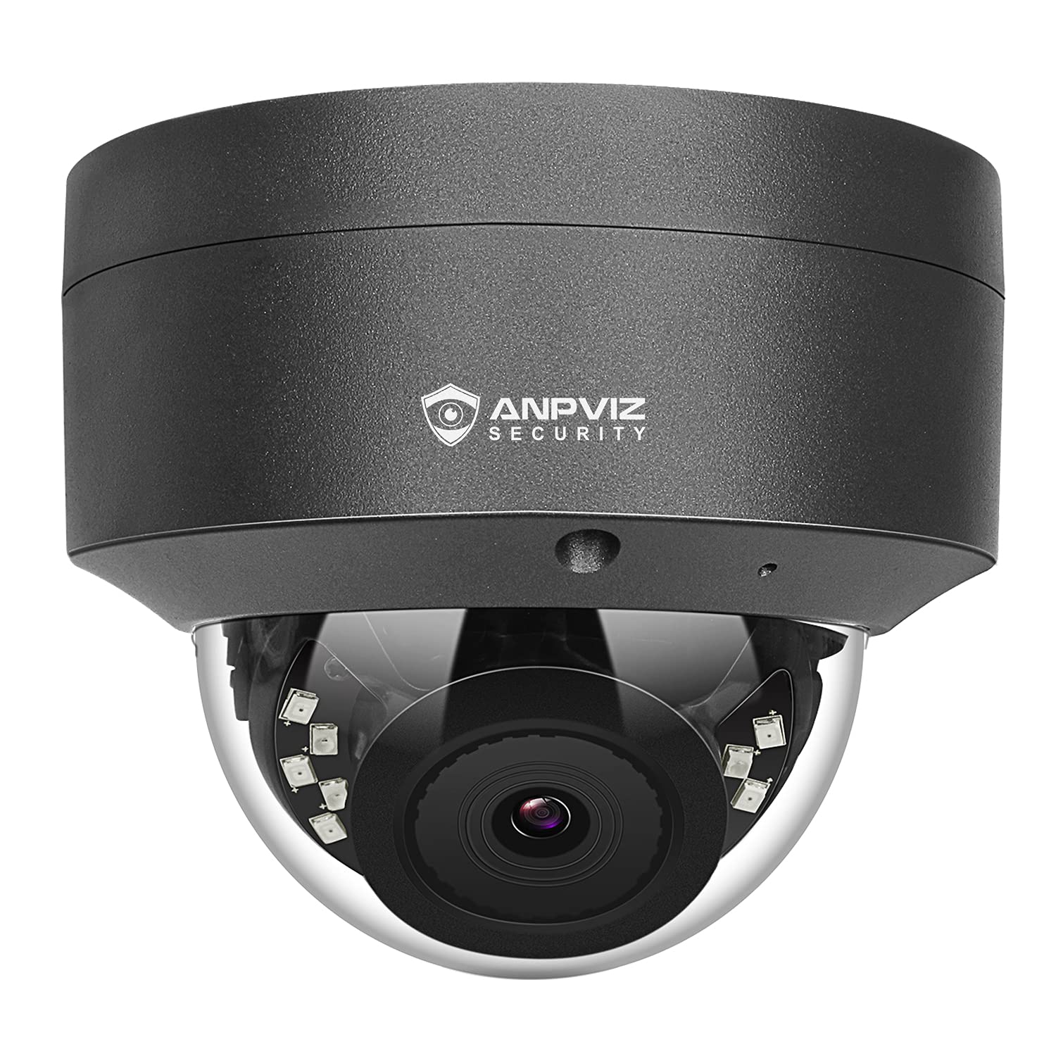 Anpviz 5MP Outdoor PoE Security Camera with Audio, Night Vision 98ft, H.265, 24/7 Recording, IP66 Weatherproof - Wide Angle 2.8mm Dome Camera for Home & Business Surveillance (Grey)