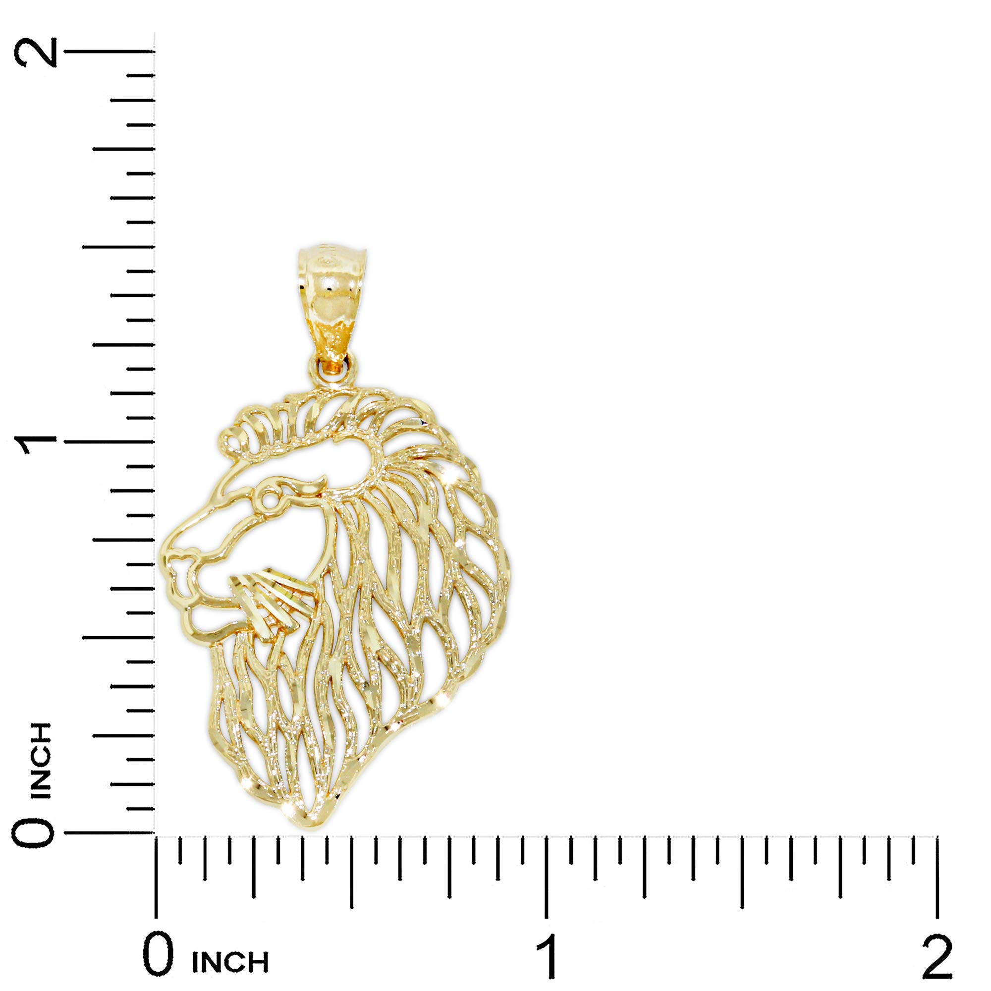 14K Solid Gold Lion's Head Charm Pendant - Elegant Jewelry Gift for Women & Men - Perfect for Necklaces, Bracelets & Special Occasions