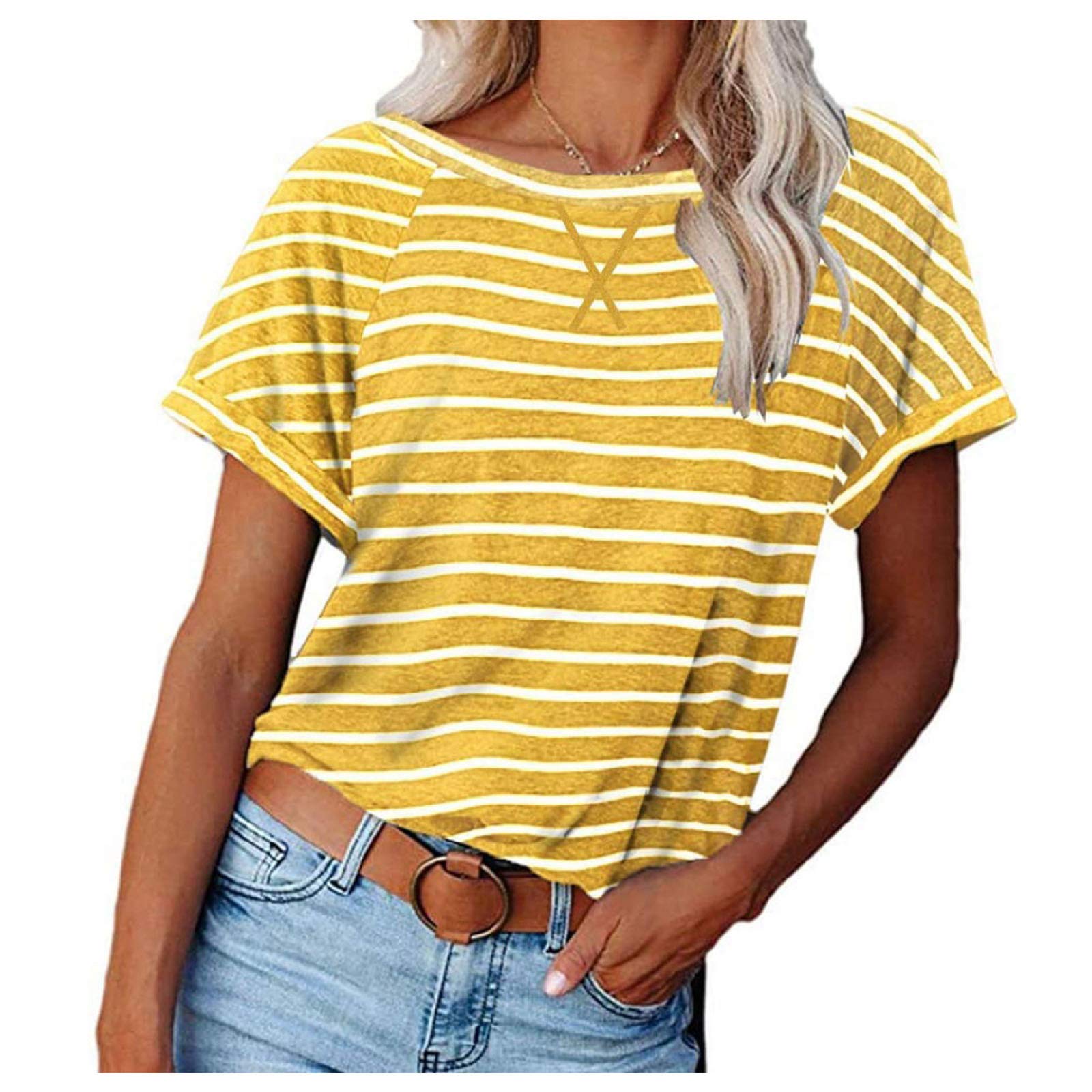 Women's V-Neck Lace Short Sleeve Blouse - Waffle Knit Loose Casual T-Shirt Top for Women | Perfect for Office Wear, Date Night & Everyday Outfits