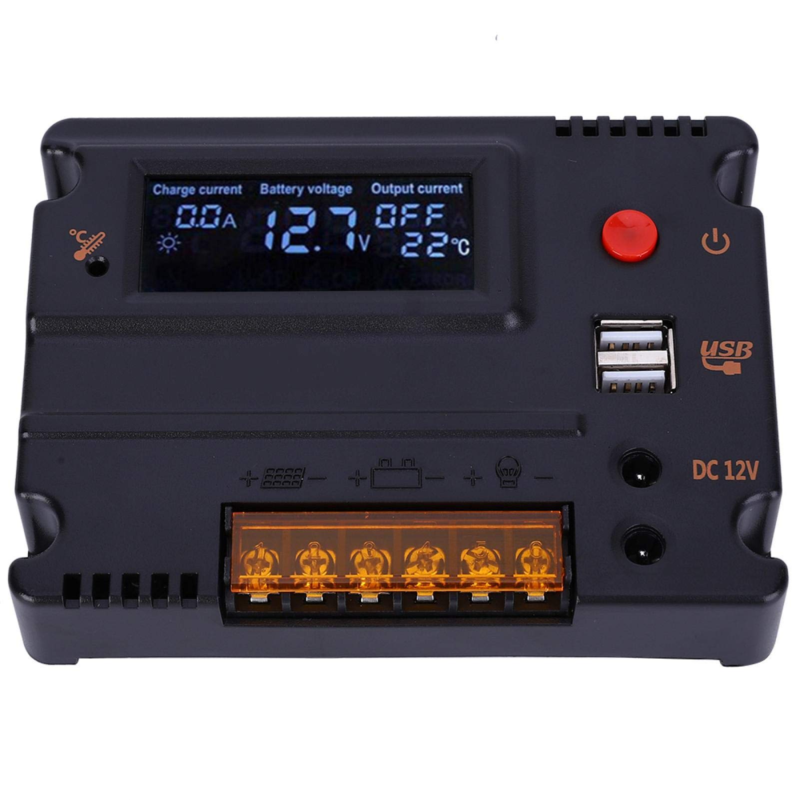 Solar Charge Controller for Lithium Battery - 12V/24V MPPT Intelligent Solar Panel Regulator for Home & Outdoor Use - Perfect for RV, Boat, Off-Grid Power Systems