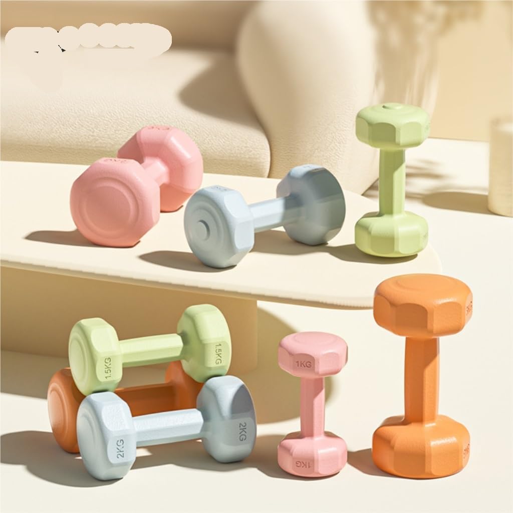 Women's Home Fitness Kettlebell Dumbbell Set - 3kg Pink Small Dumbbells for Arm Muscle Training, Yoga & Home Workout - Perfect for Strength Training, Gym & Home Exercise Equipment