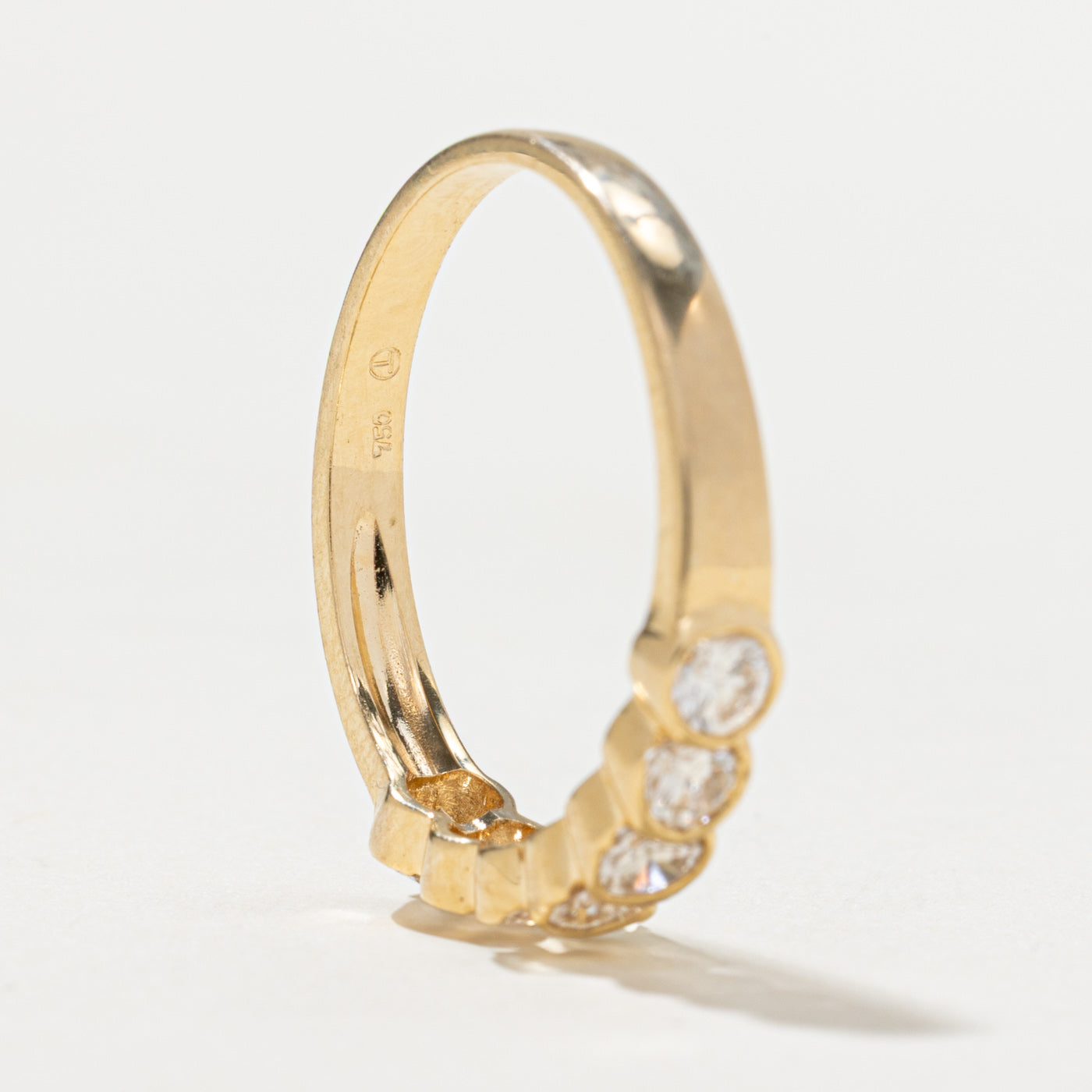 0.55ctw Seven Stone Bezel Set Diamond Ring - Size 6.5 | Elegant Wedding Band, Anniversary Gift & Everyday Luxury Jewelry for Women