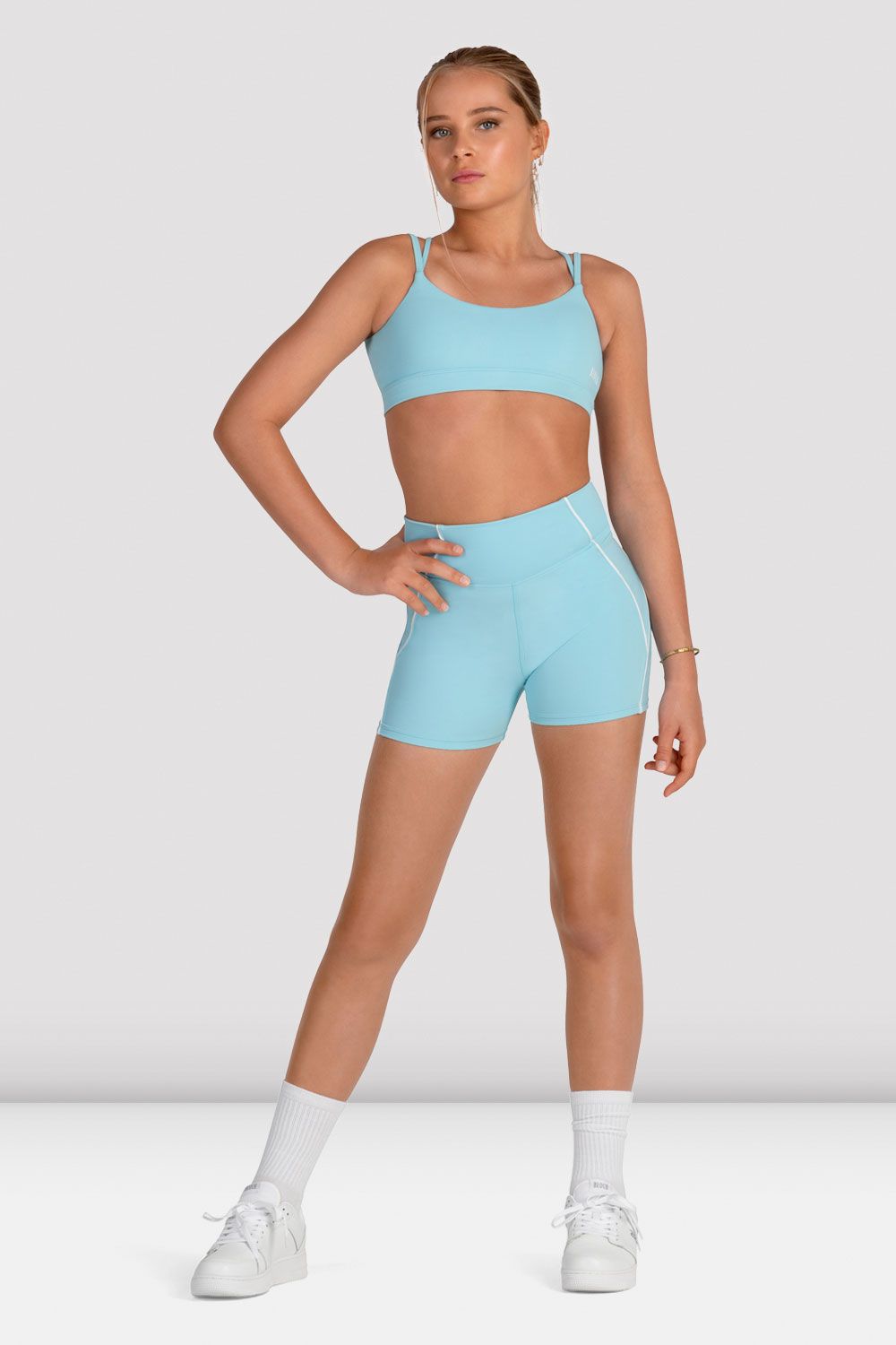 Girls Glissade Double Strap Sports Bra Top - Comfortable Workout & Yoga Tank for Active Teens