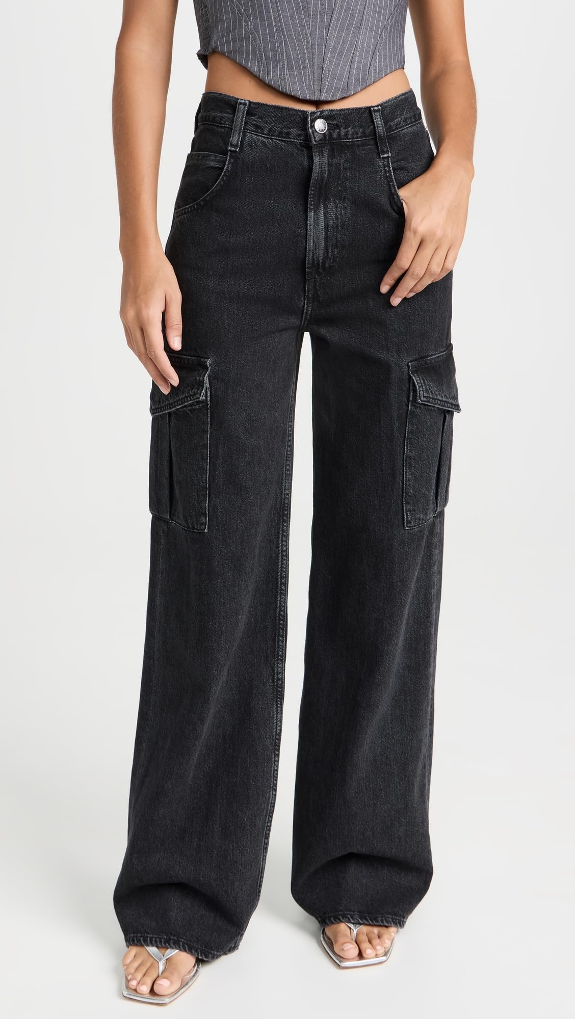 AGOLDE Women's Minka Cargo Jeans - High Waist Distressed Denim Pants with Utility Pockets | Perfect for Casual Outfits, Streetwear & Everyday Wear