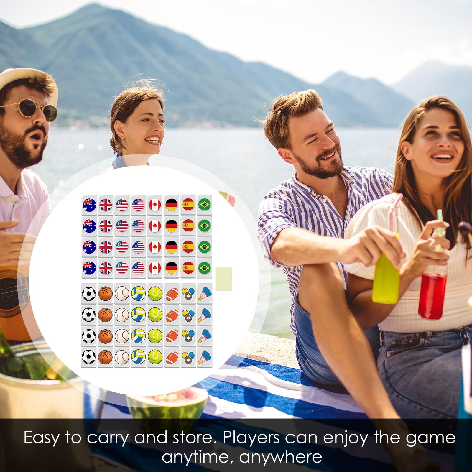 Generic Game Blocks & Mahjong Set - 65 Piece Classic Tile Laying Game Kit for Family Game Night | Seaside Escape Themed Strategy Board Game | Perfect for Parties, Family Gatherings & Relaxing Beach Vacations