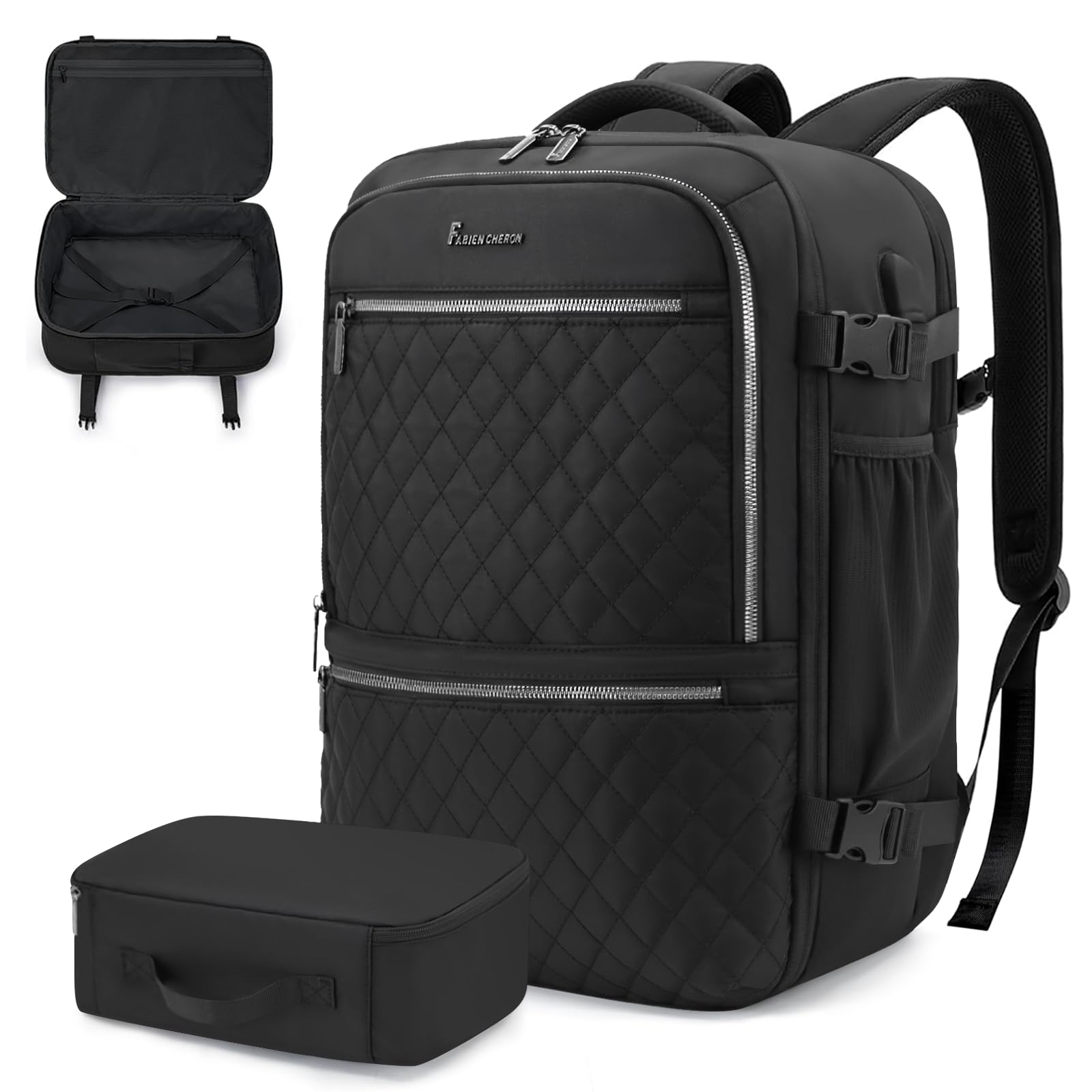 30L Travel Backpack - Airplane Approved Carry On Backpack with USB Charger & Cosmetic Bag - 17.3 Inch Personal Item for Frontier Airlines - Perfect for Business Trips, Weekend Getaways & International Travel