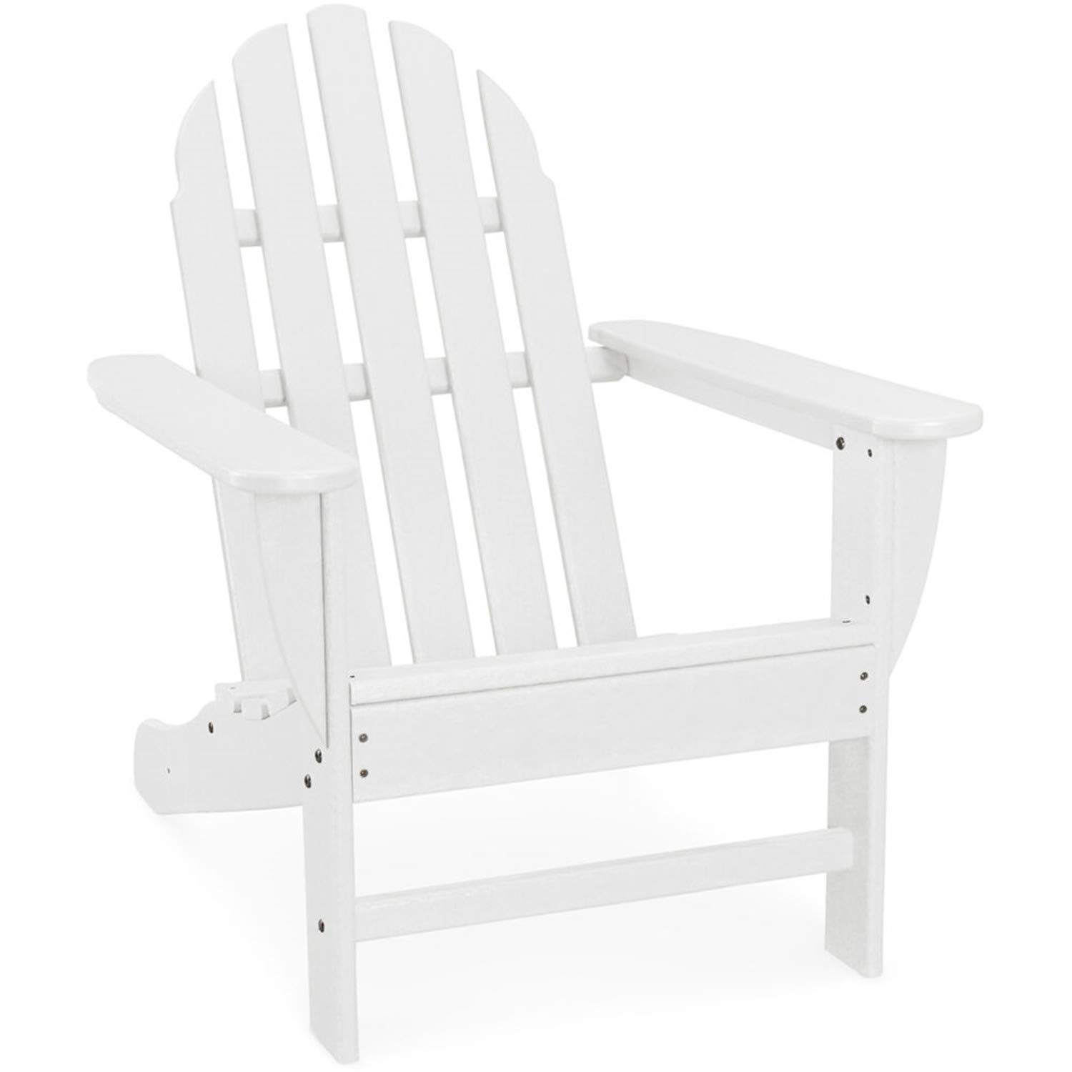 Hanover Classic All-Weather Adirondack Chair in White - Heavy Duty Outdoor Furniture for Patio, Garden, Poolside & Backyard Relaxation (HVAD4030WH)