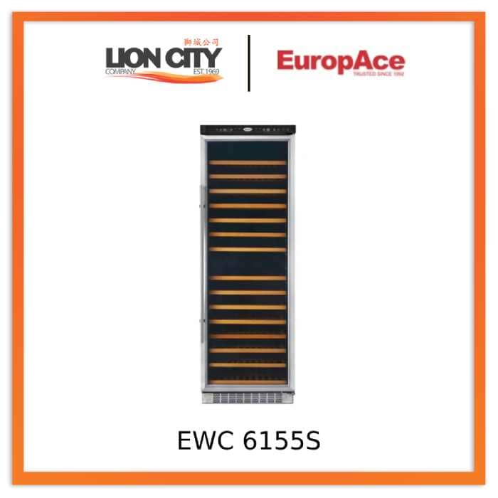 Europace EWC 6155S 155 Bottle Compressor Wine Cooler - Large Capacity Wine Refrigerator for Home, Restaurant & Wine Cellar Storage