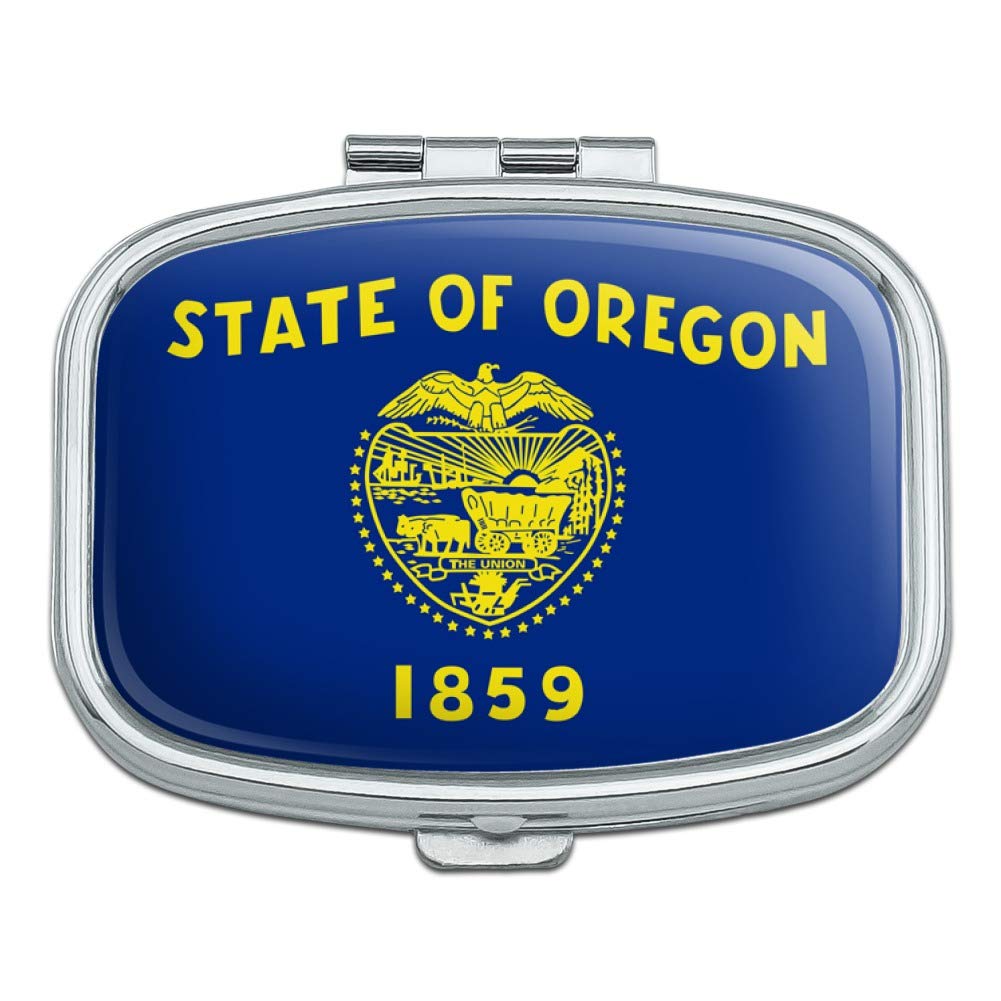 Oregon State Flag Themed Rectangle Pill Case - Stylish Trinket Box for Medication Storage | Perfect Gift for Travel, Home Organization & American Pride Enthusiasts
