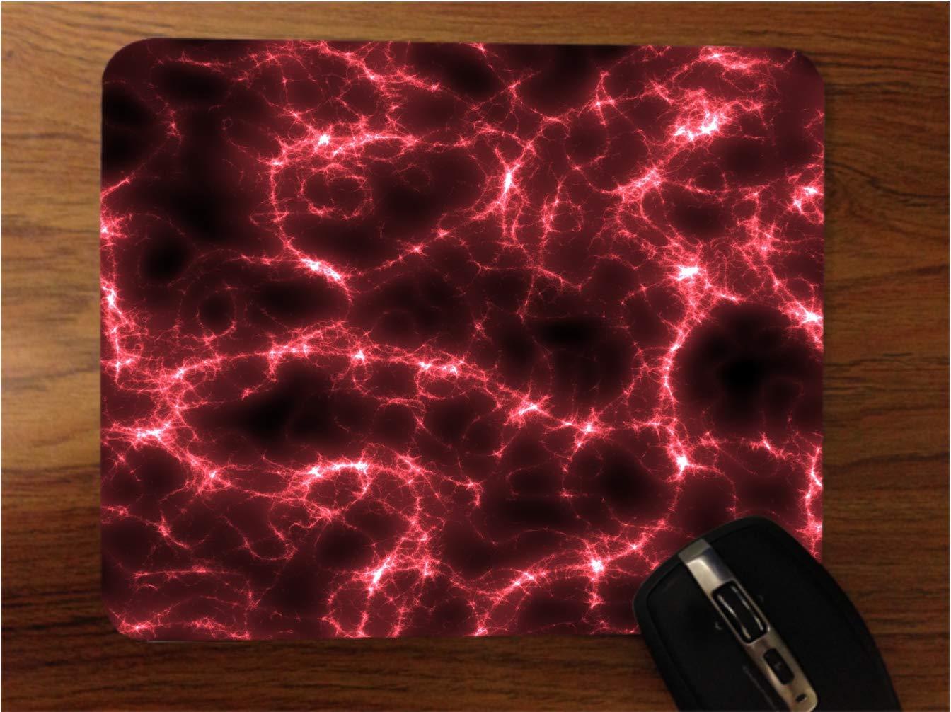 Red Lightning Storm Electric Gaming Mouse Pad - Non-Slip Silicone Desk Mat for Office & Computer Work - Perfect for Gaming, Typing & Productivity