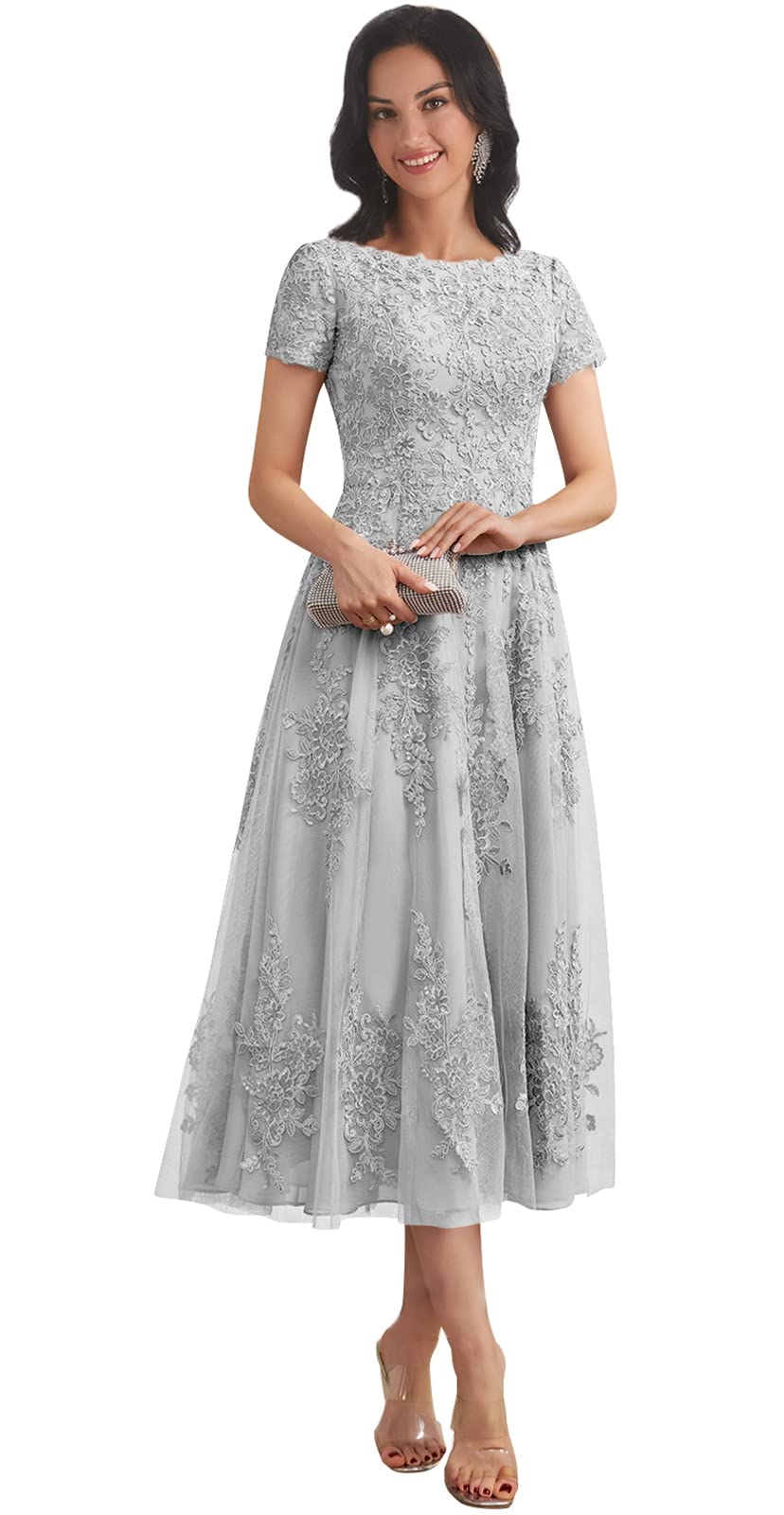 Elegant Lace Appliques Tulle Mother of the Bride Dress 2023 - Long Sleeve Formal Evening Gown for Weddings, Parties & Special Occasions
